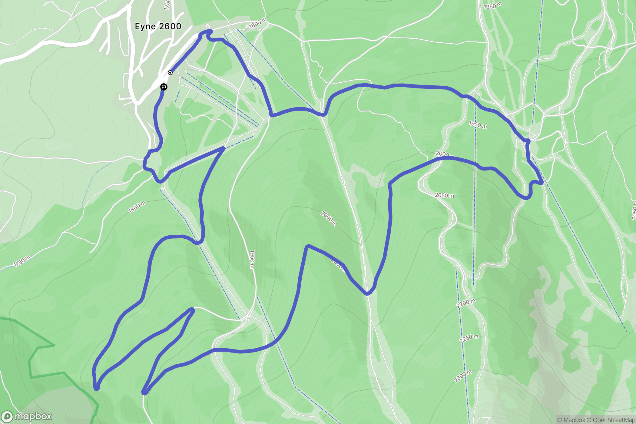 Eyne : carte du parcours de randonnée - France