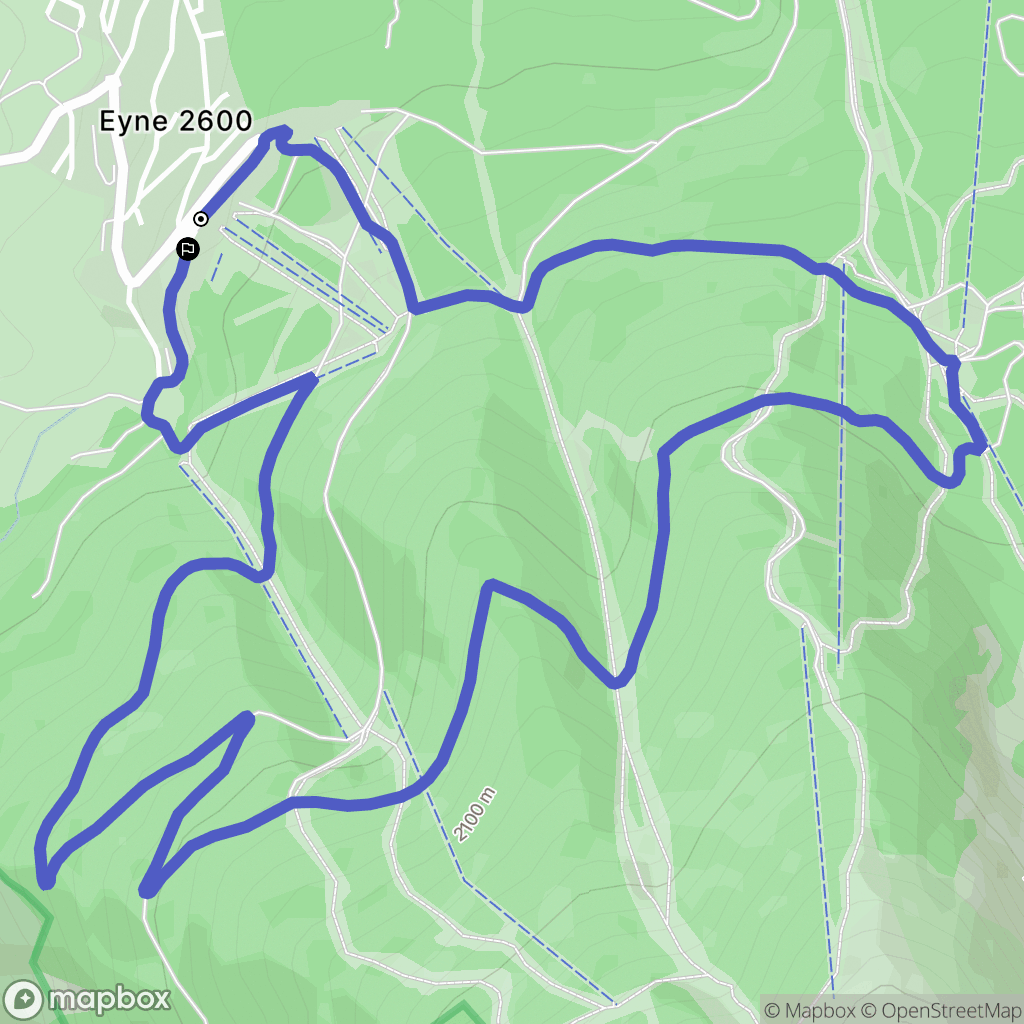 Eyne : carte du parcours de randonnée - France