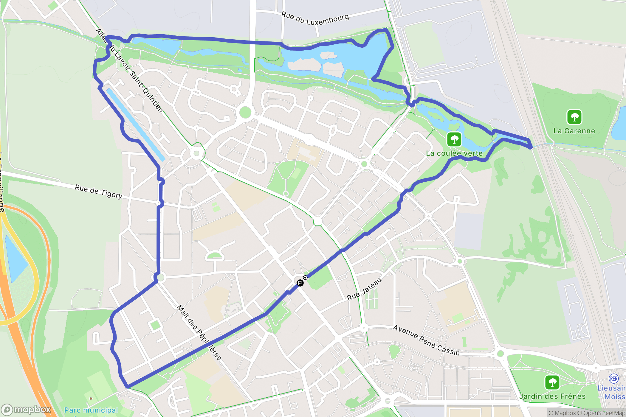 Lieusaint : carte du parcours de randonnée - France