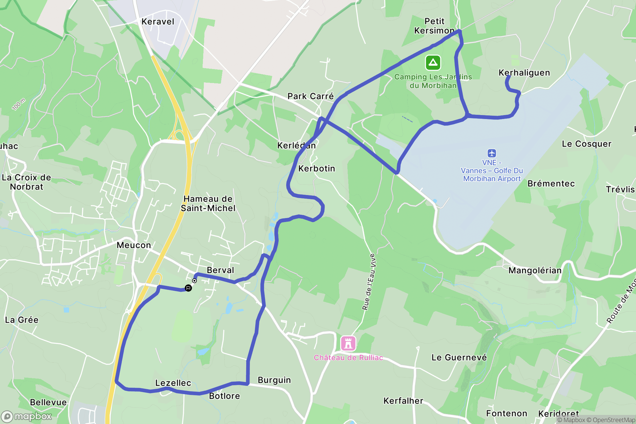 Saint-Avé : carte du parcours de randonnée - France