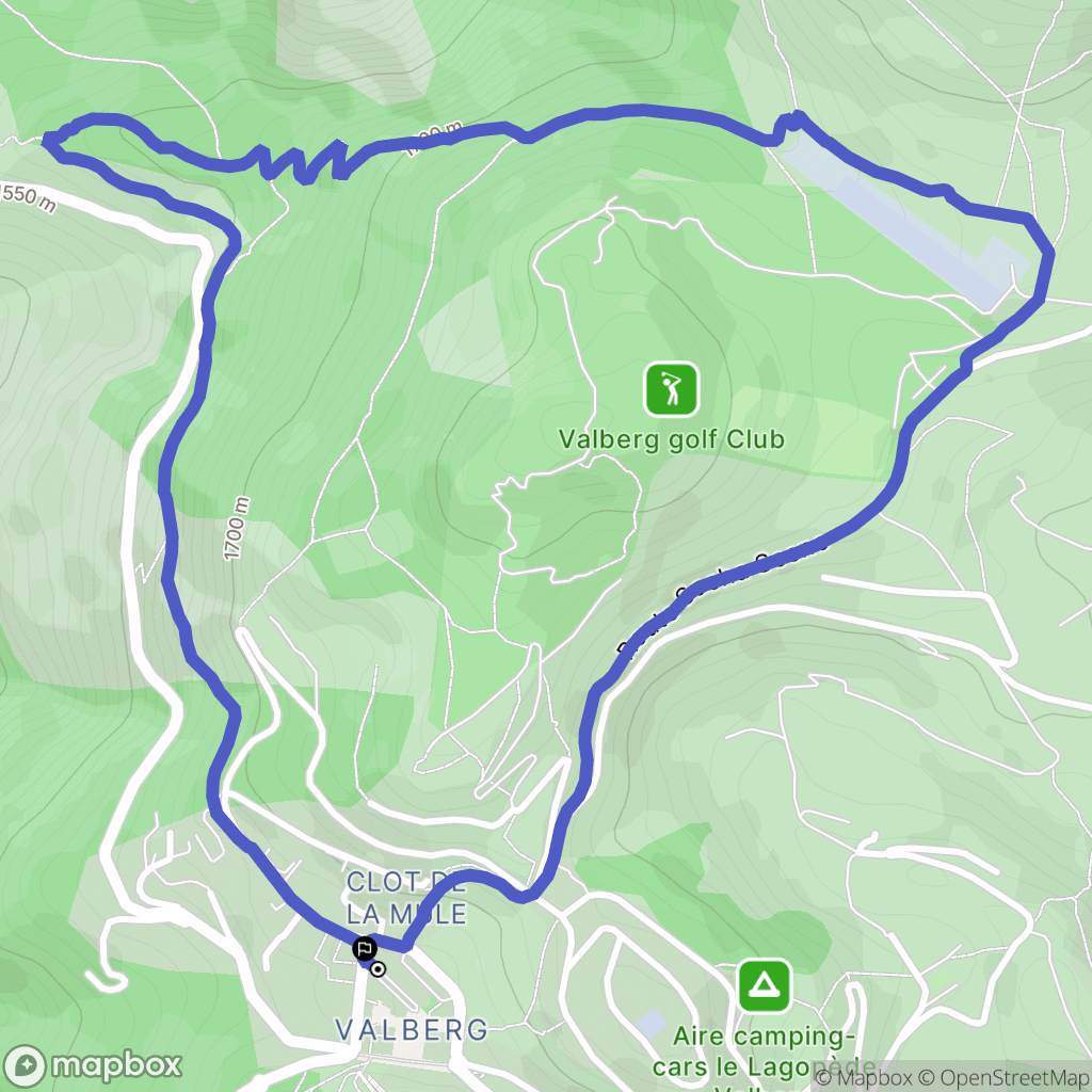 Péone : carte du parcours de randonnée - France