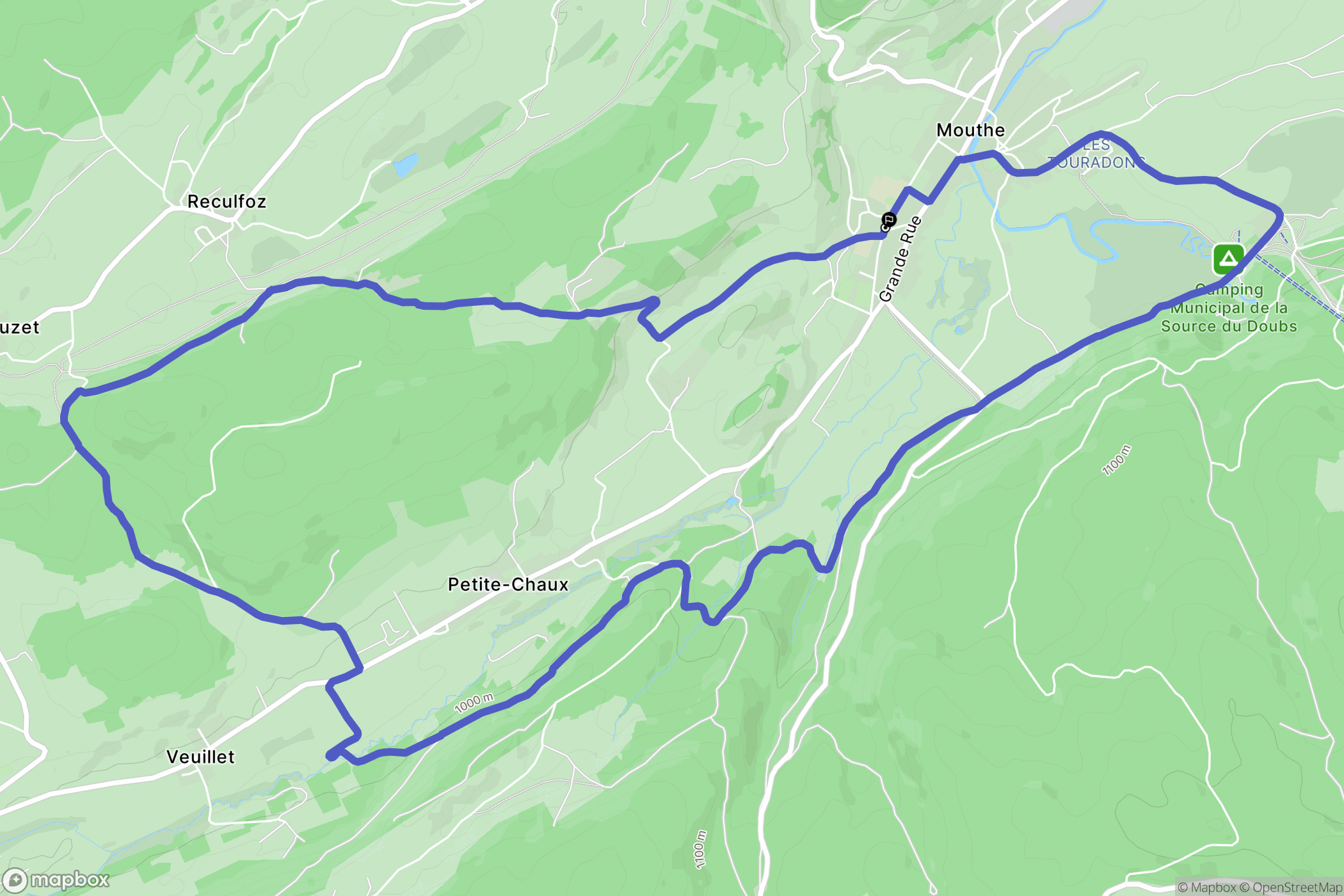 Mouthe : carte du parcours de randonnée - France