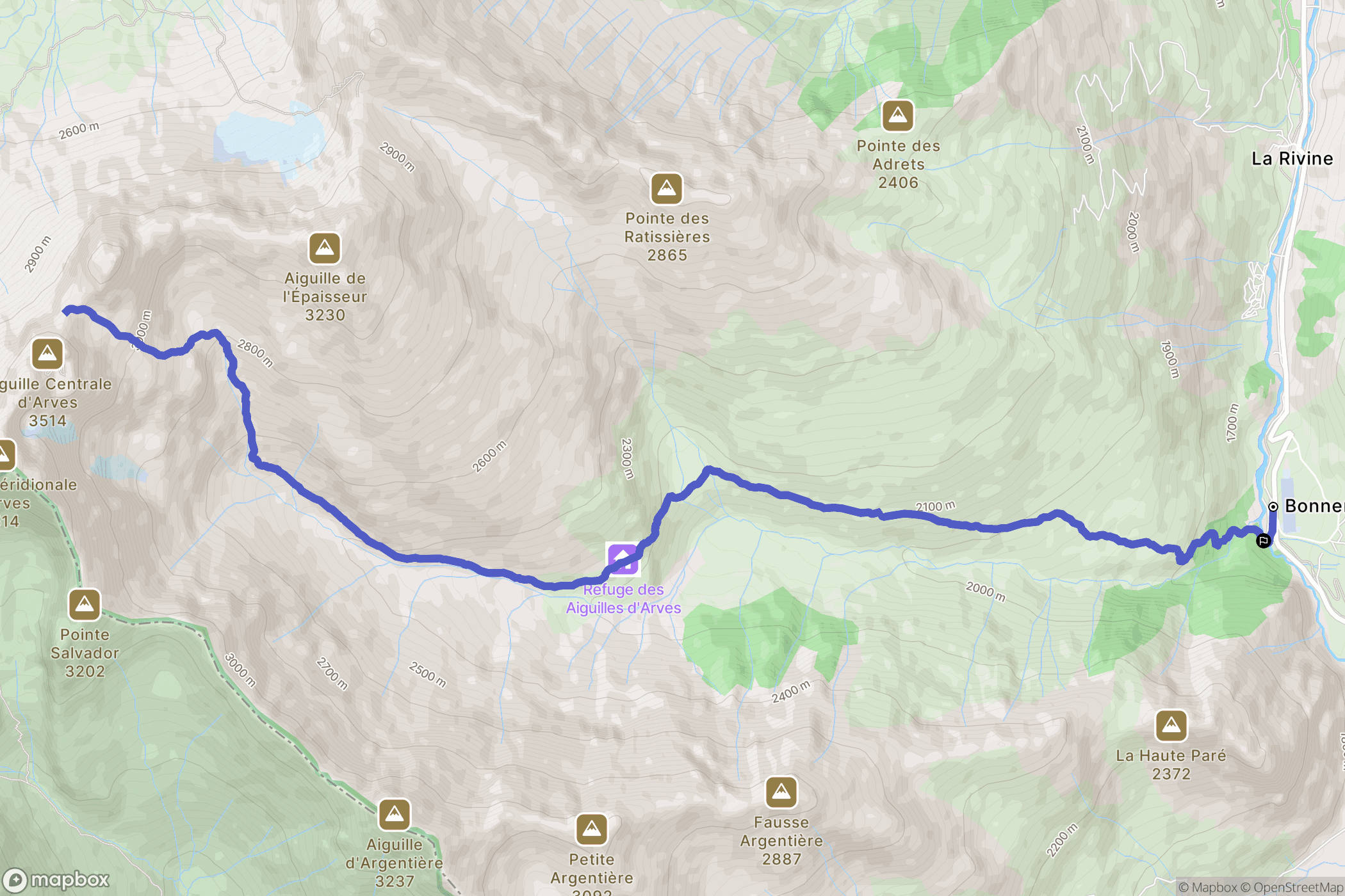 Valloire : carte du parcours de randonnée - France