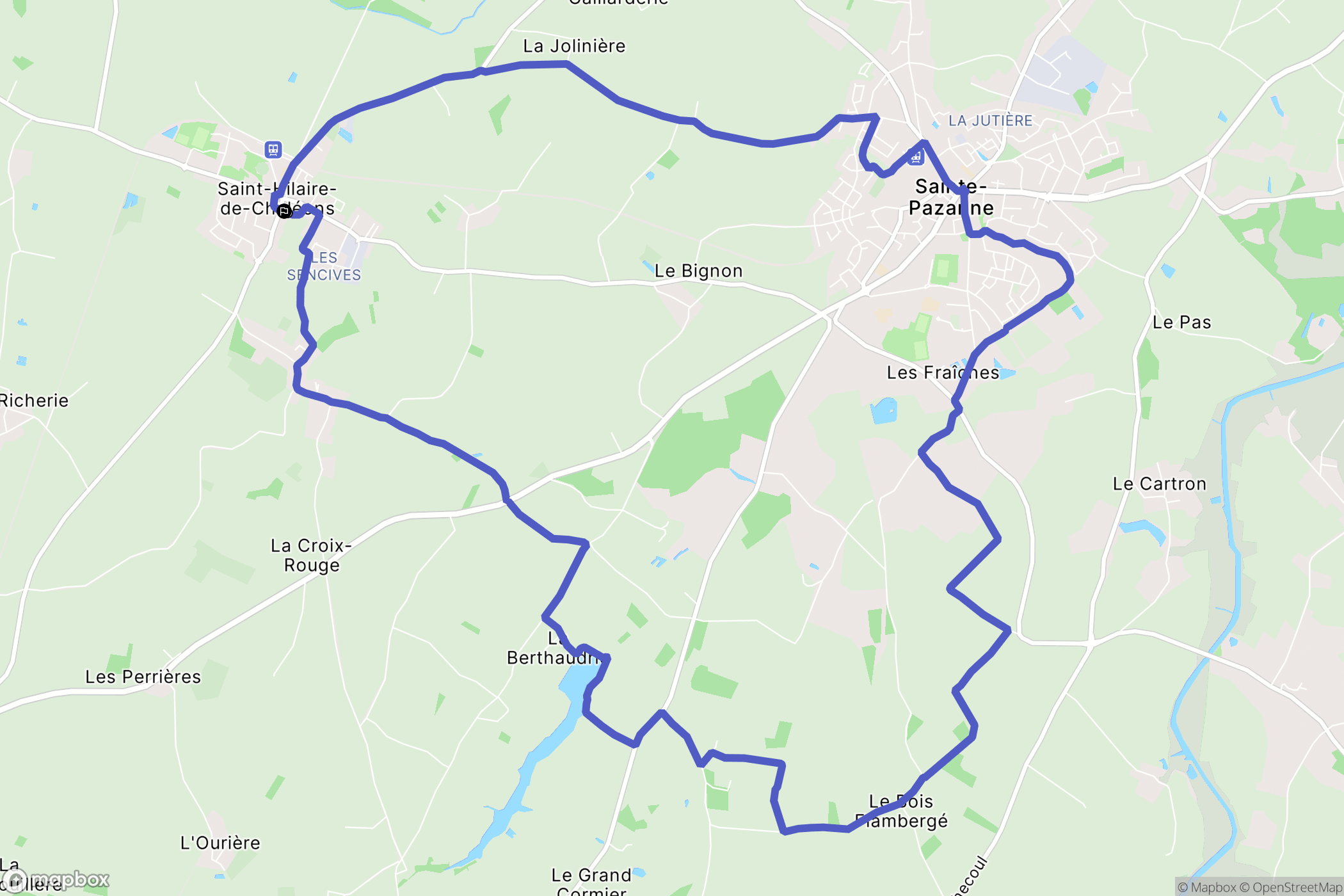 Saint-Hilaire-de-Chaléons : carte du parcours de randonnée - France