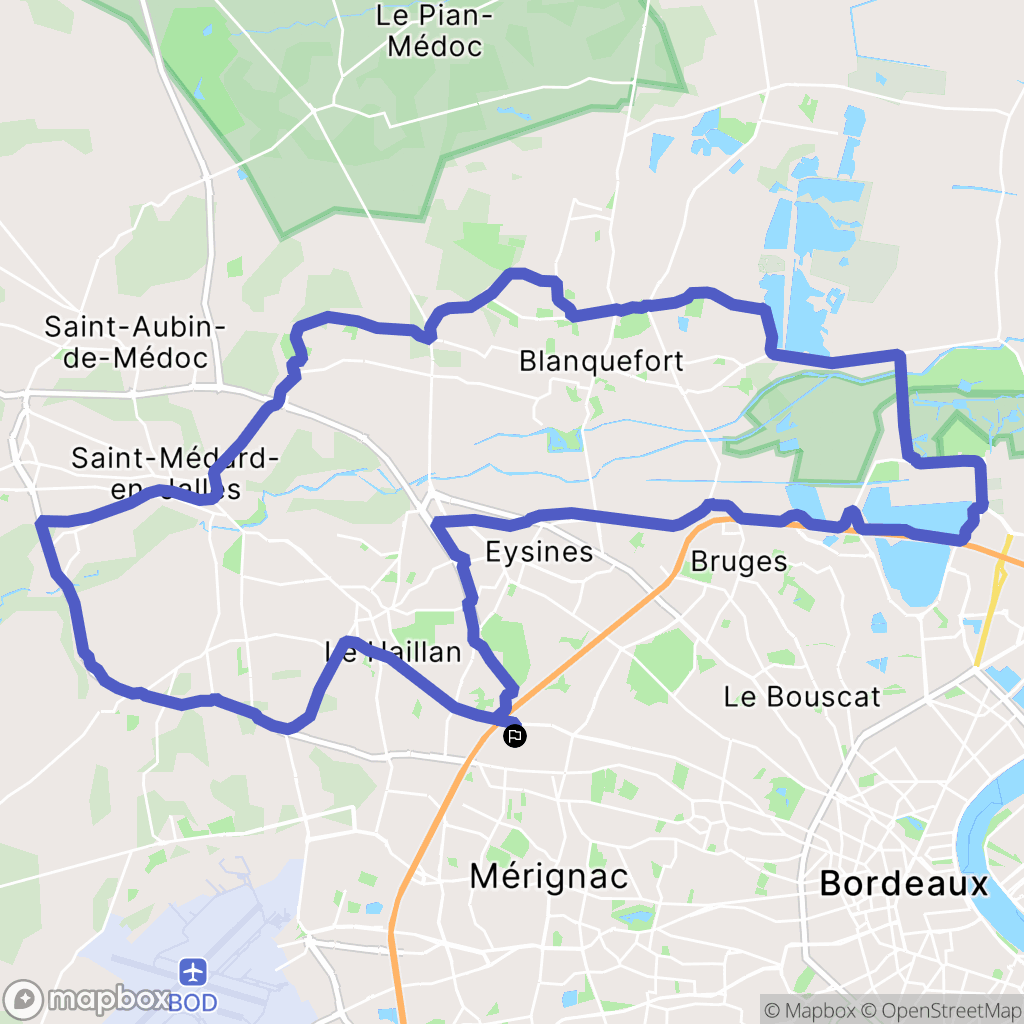 Mérignac : carte du parcours de randonnée - France