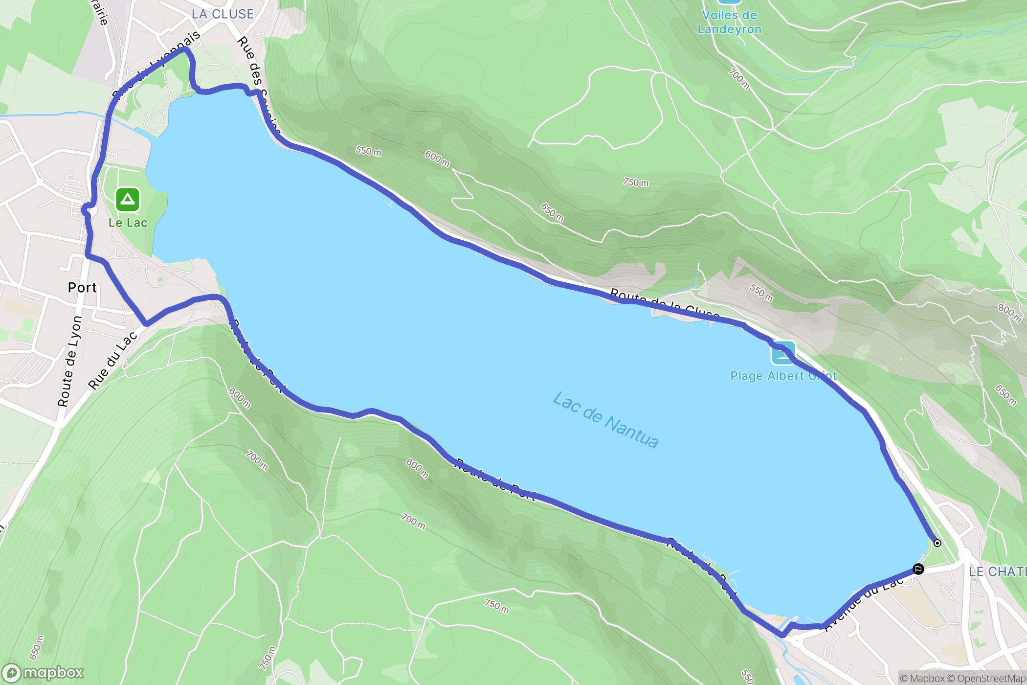 Nantua : carte du parcours de randonnée - France