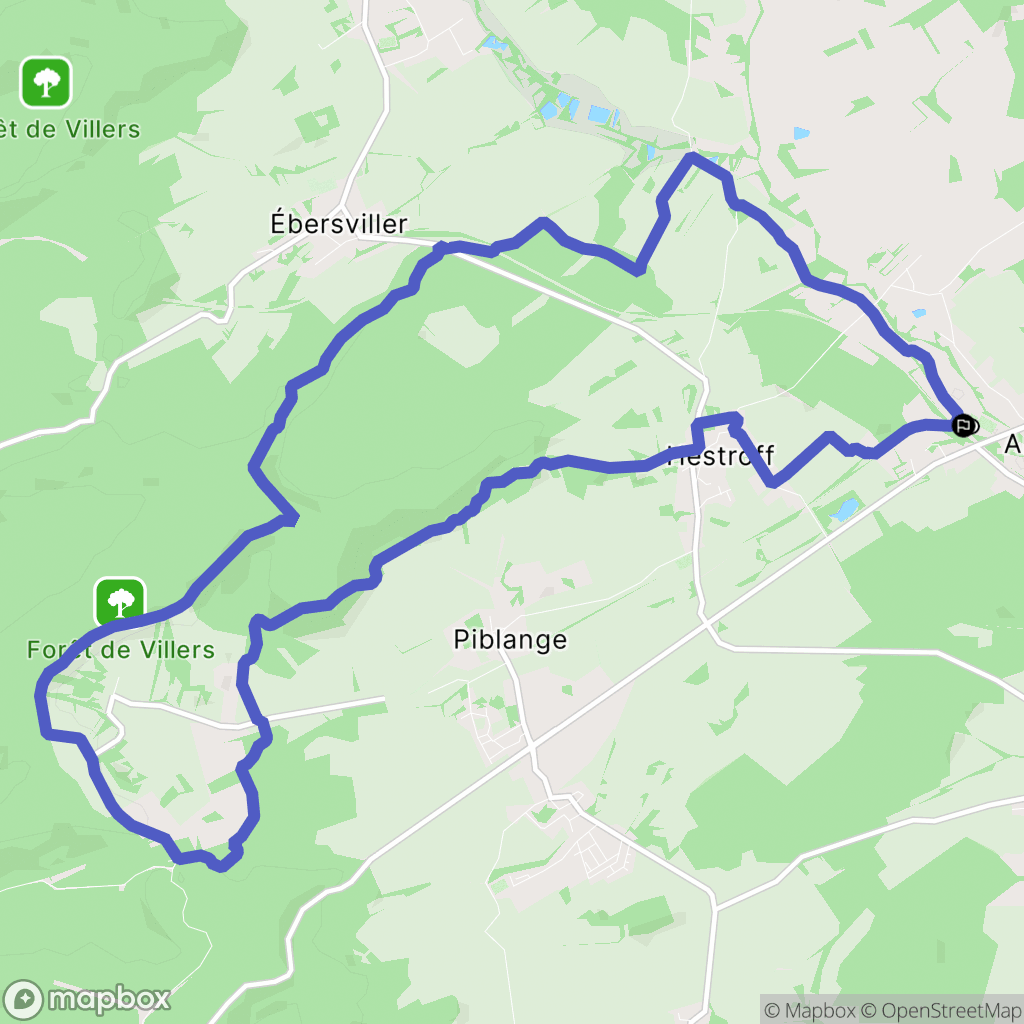 Anzeling : carte du parcours de randonnée - France