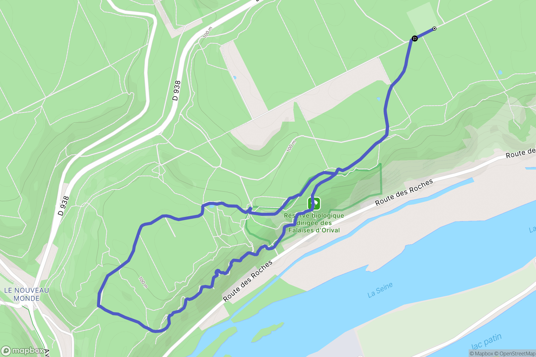 Orival : carte du parcours de randonnée - France