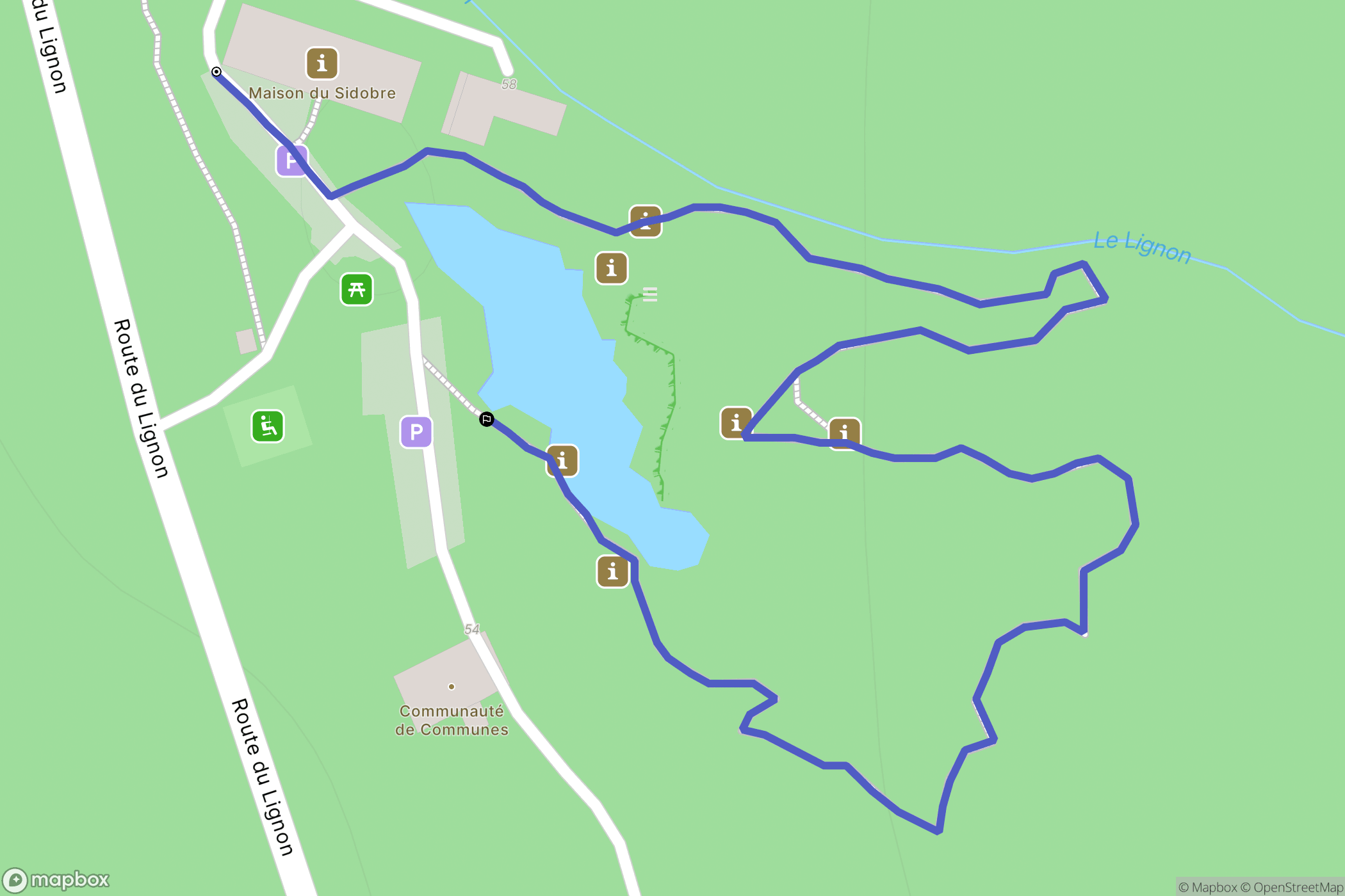 Le Bez : carte du parcours de randonnée - France