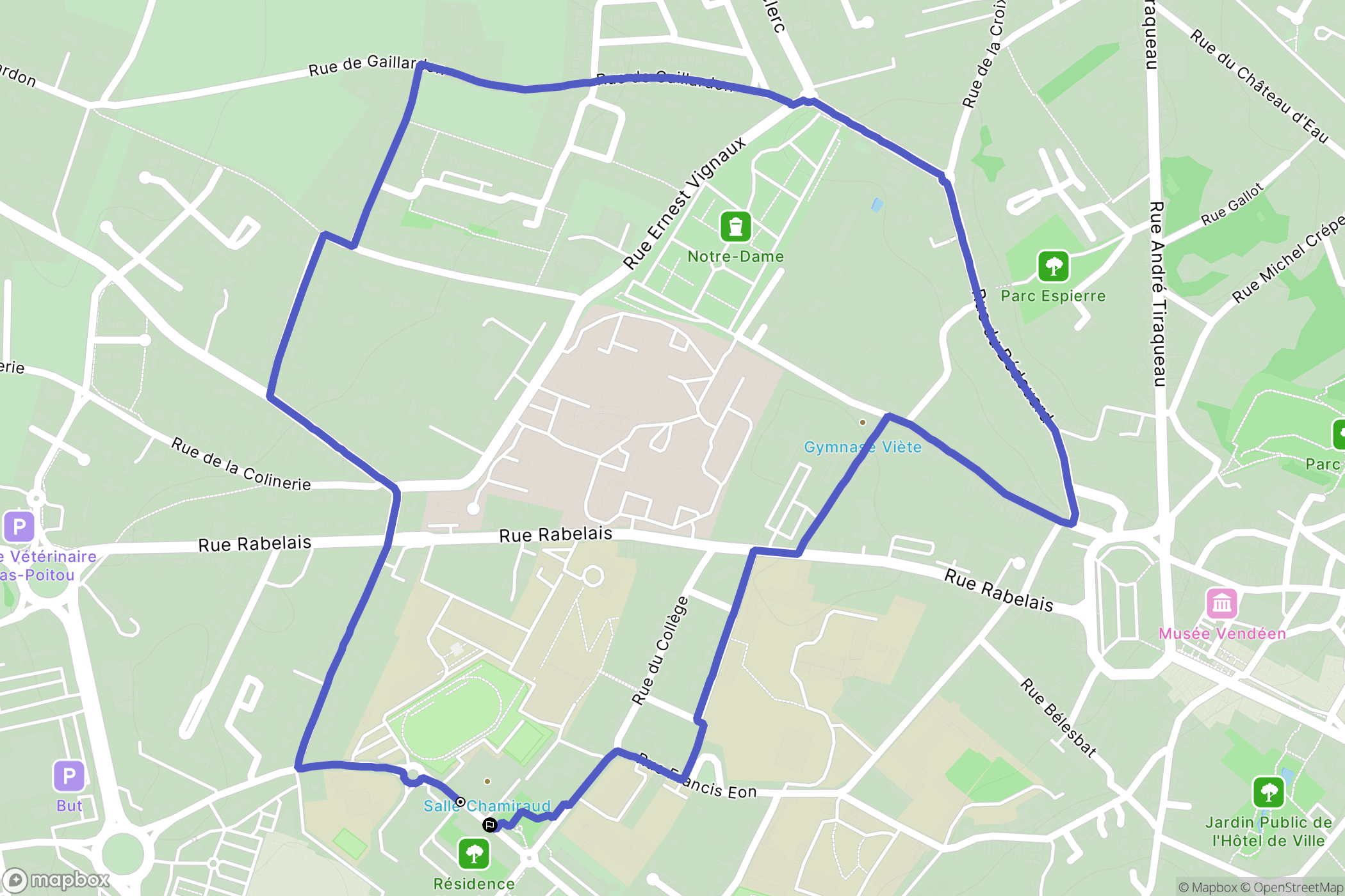 Fontenay-le-Comte : carte du parcours de randonnée - France