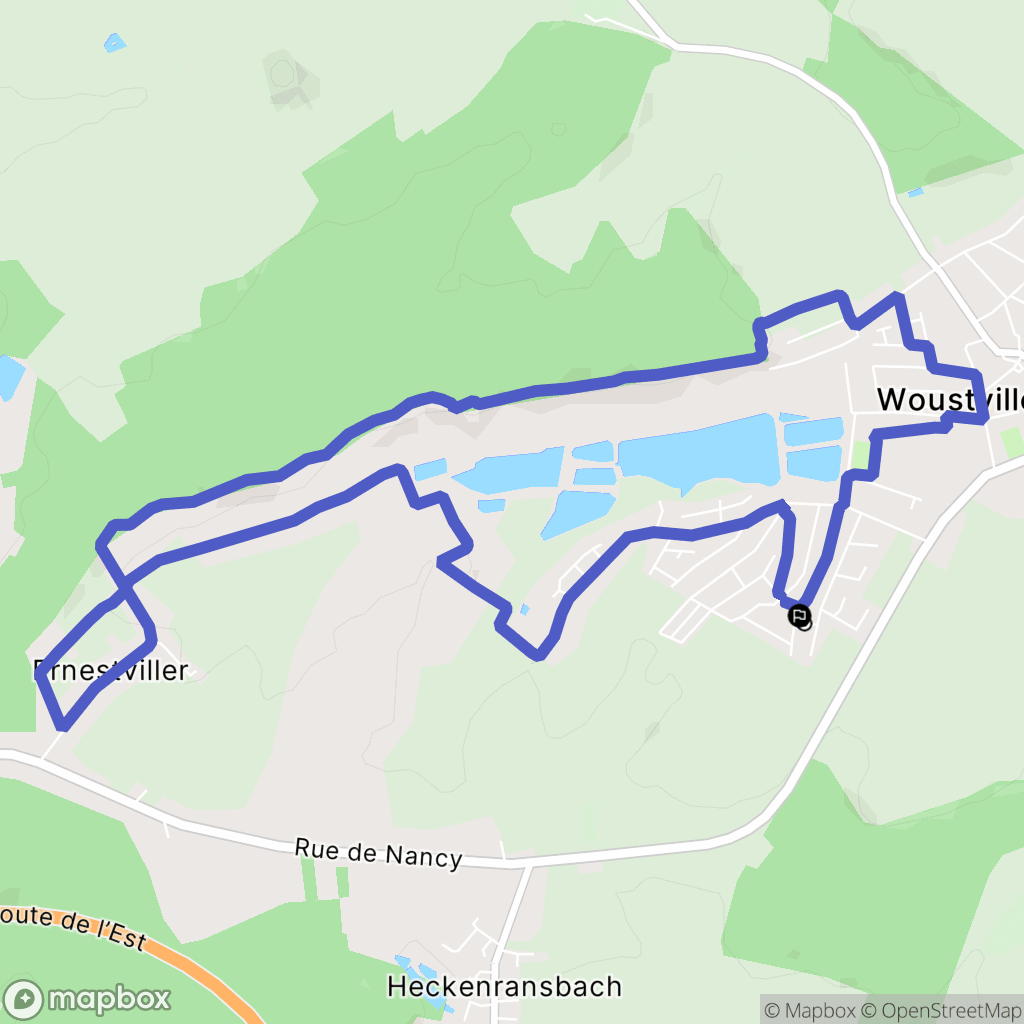 Woustviller : carte du parcours de randonnée - France