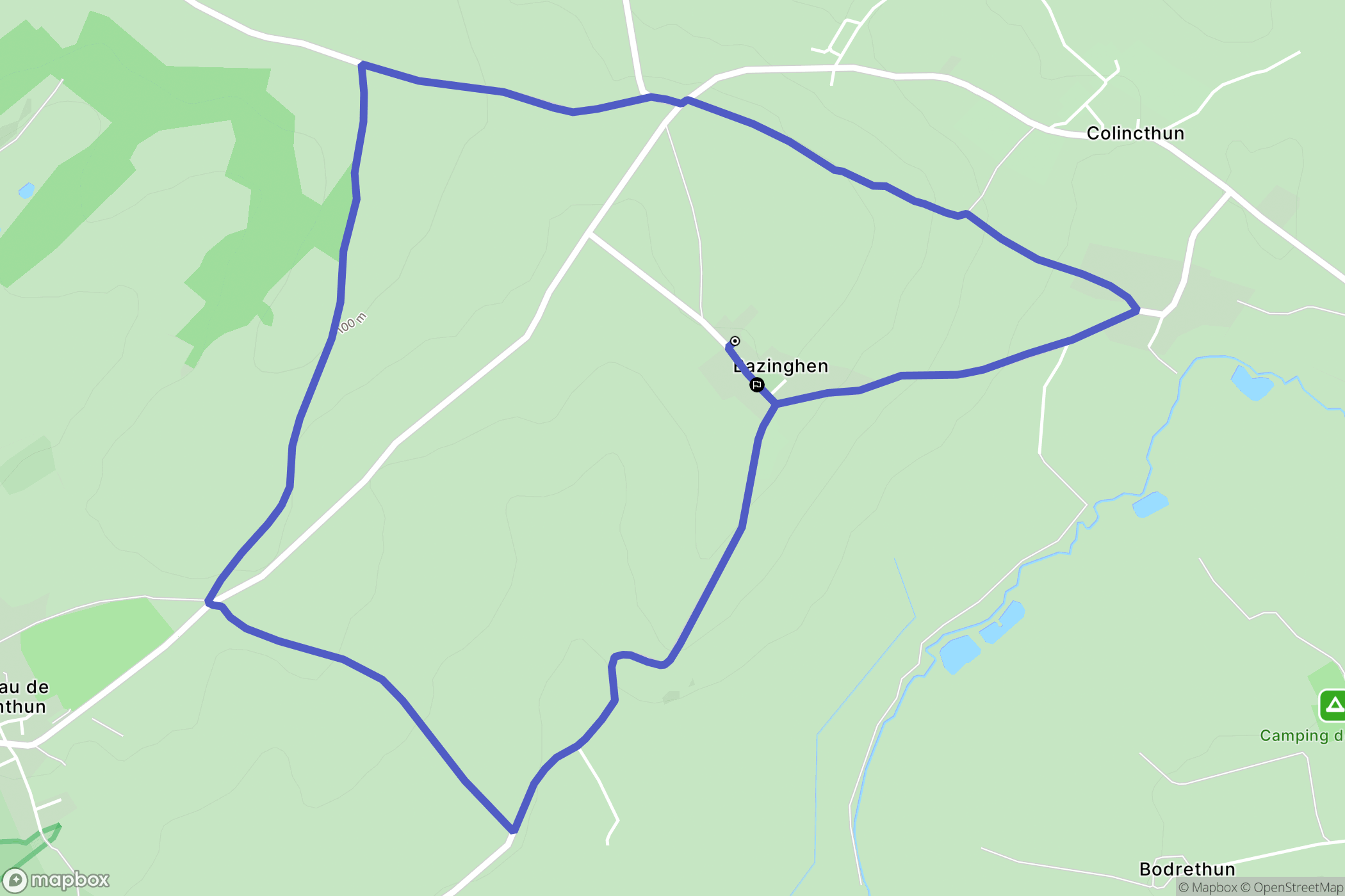 Bazinghen : carte du parcours de randonnée - France