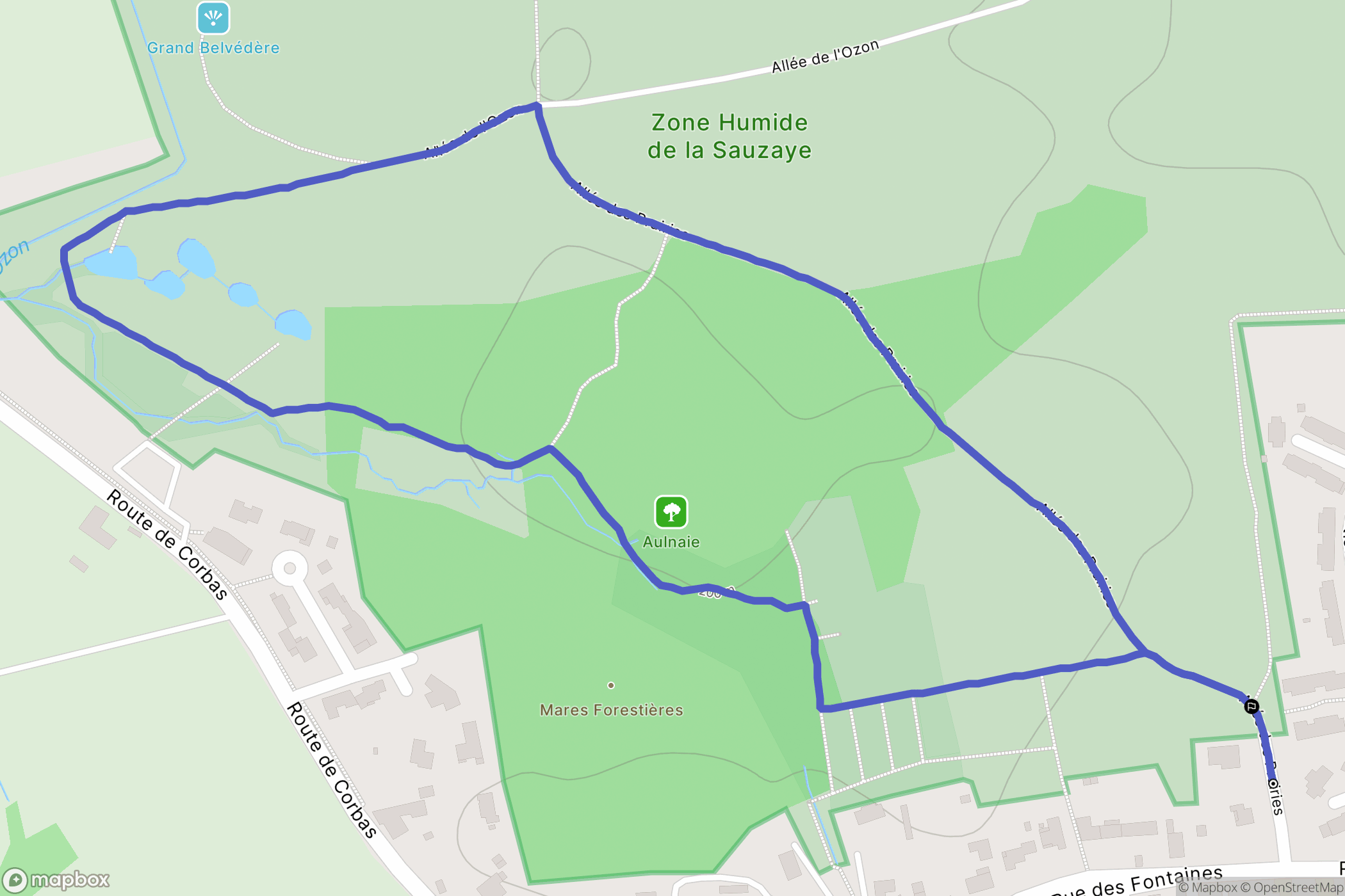 Chaponnay : carte du parcours de randonnée - France