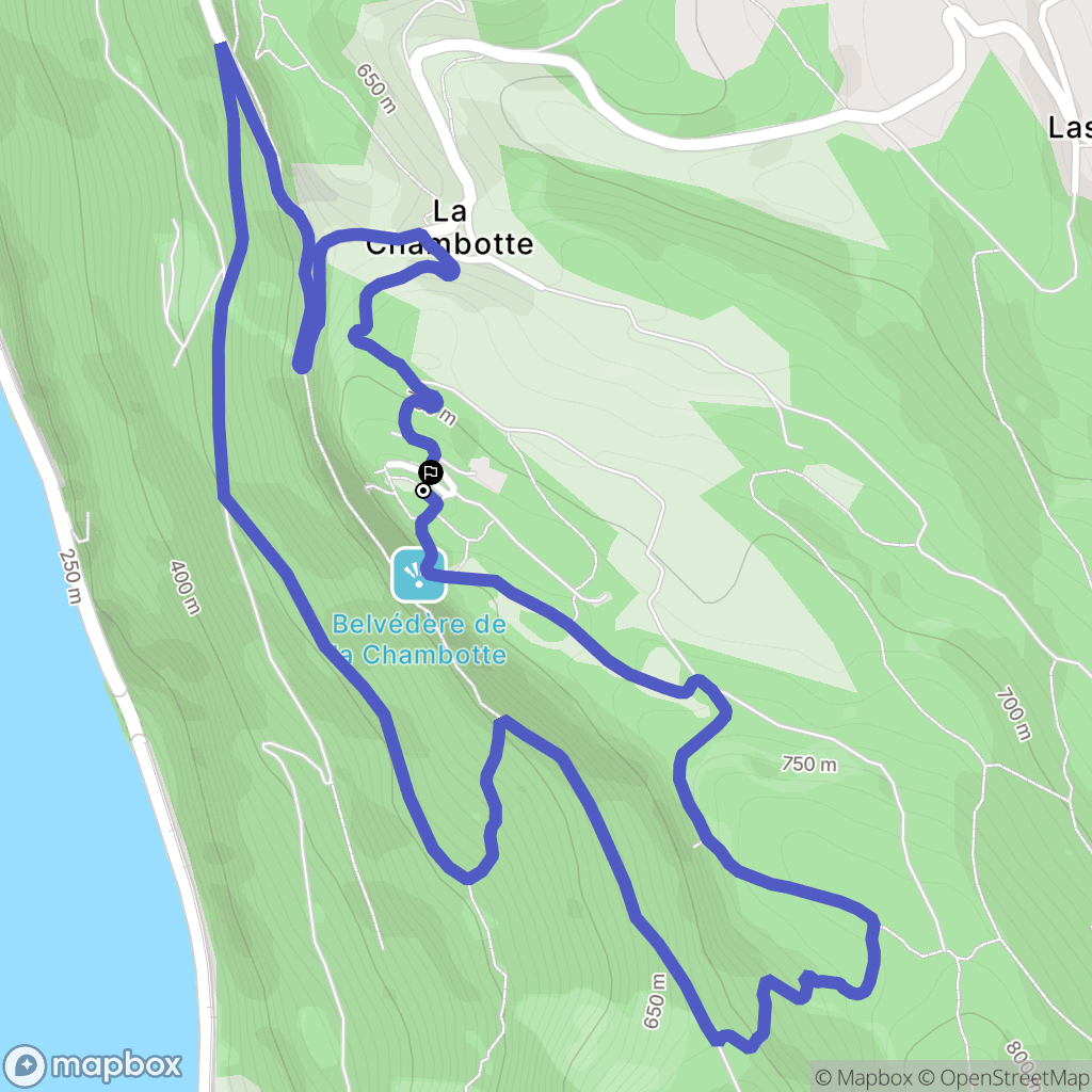 Entrelacs : carte du parcours de randonnée - France