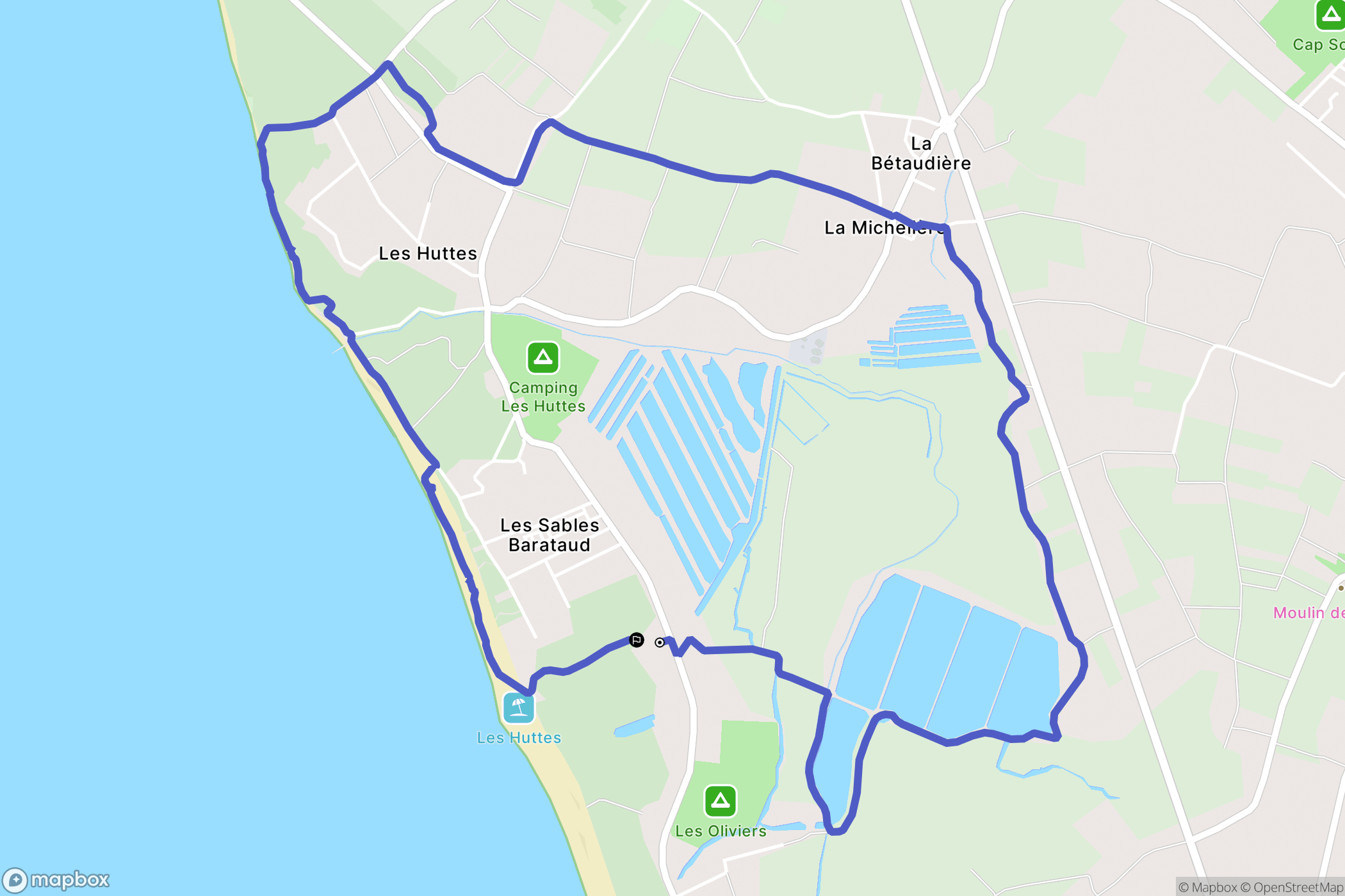 Saint-Denis-d'Oléron : carte du parcours de randonnée - France