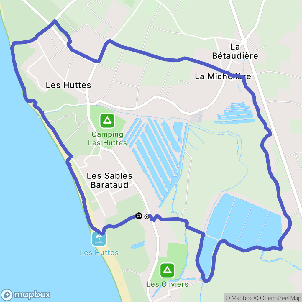 Saint-Denis-d'Oléron : carte du parcours de randonnée - France