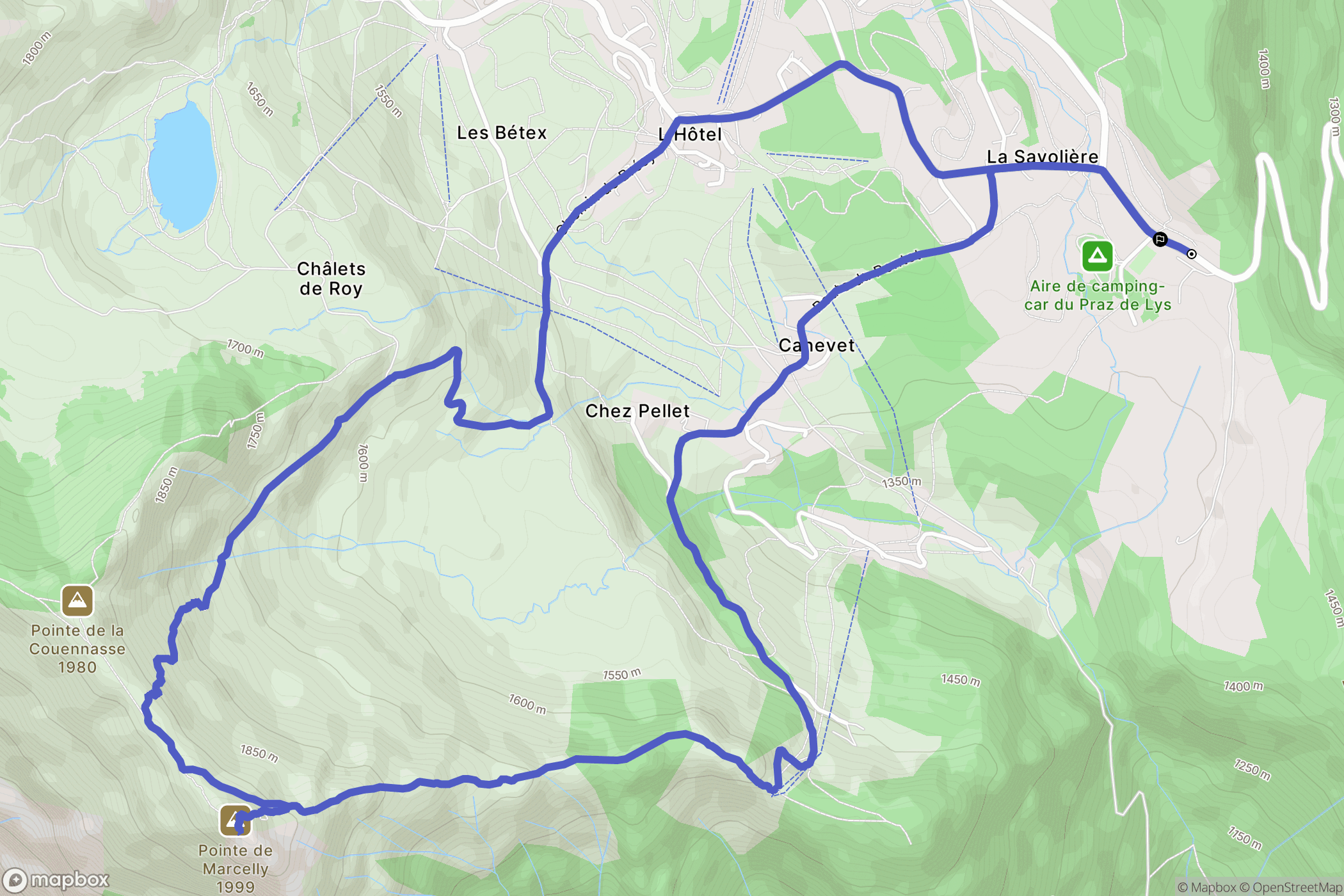 Taninges : carte du parcours de randonnée - France