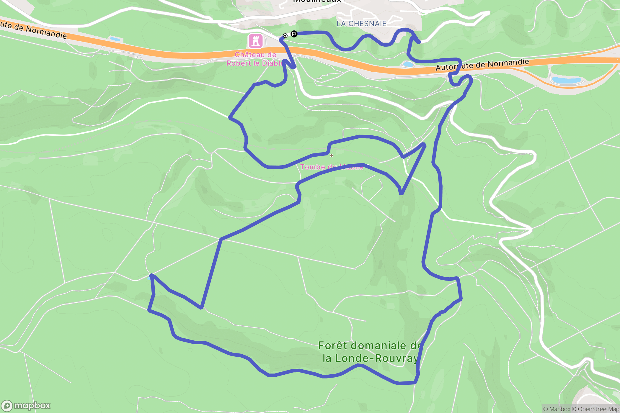 Moulineaux : carte du parcours de randonnée - France