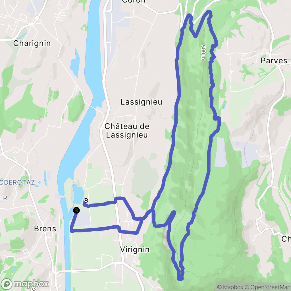 Virignin : carte du parcours de randonnée - France