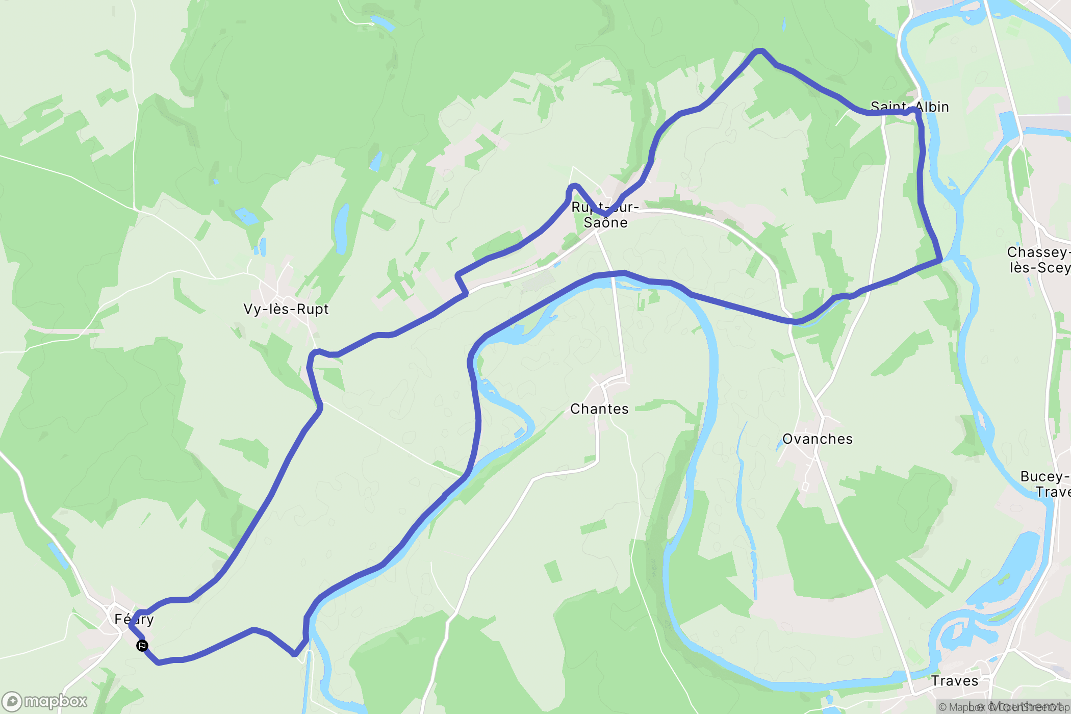Fédry : carte du parcours de randonnée - France
