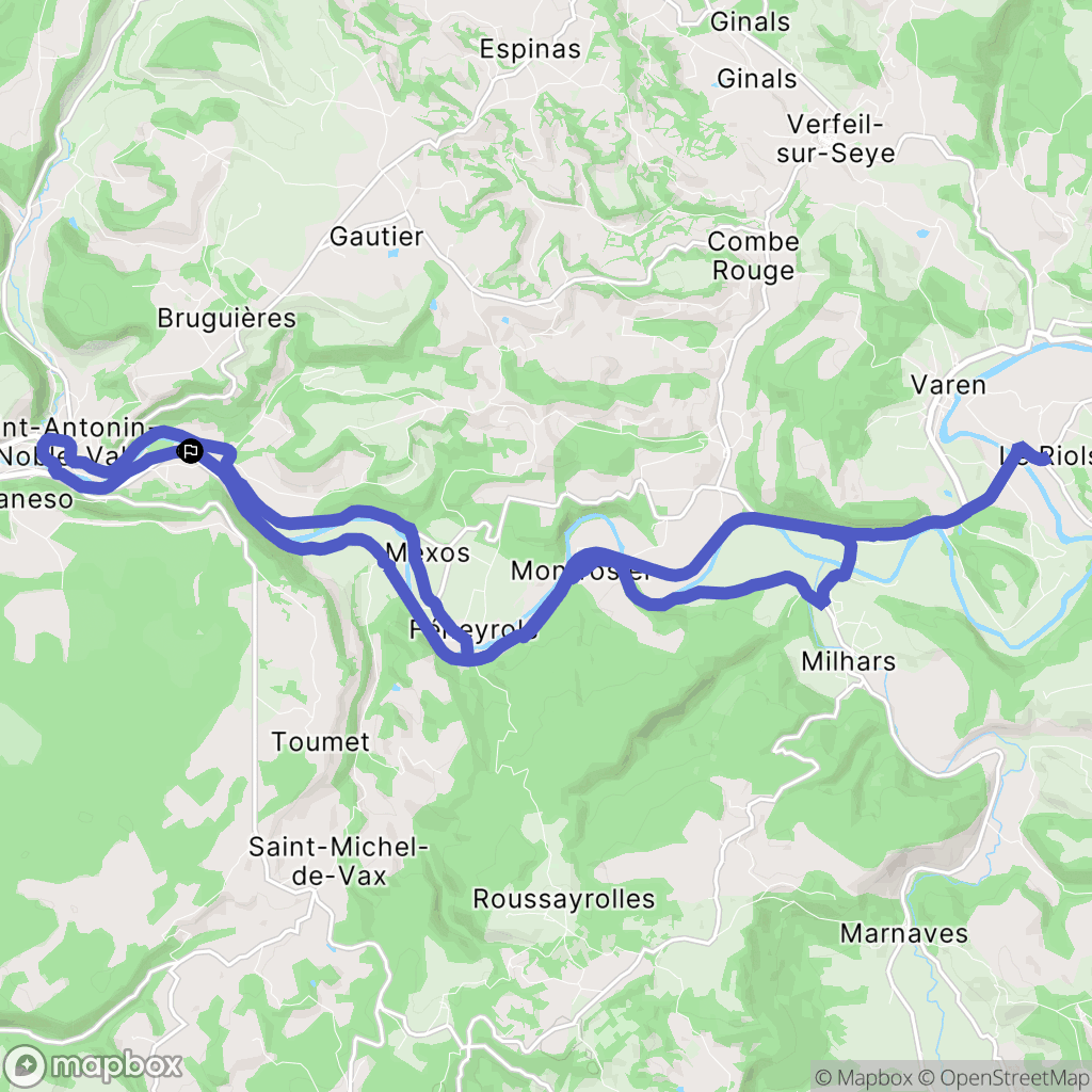 Saint-Antonin-Noble-Val : carte du parcours de randonnée - France
