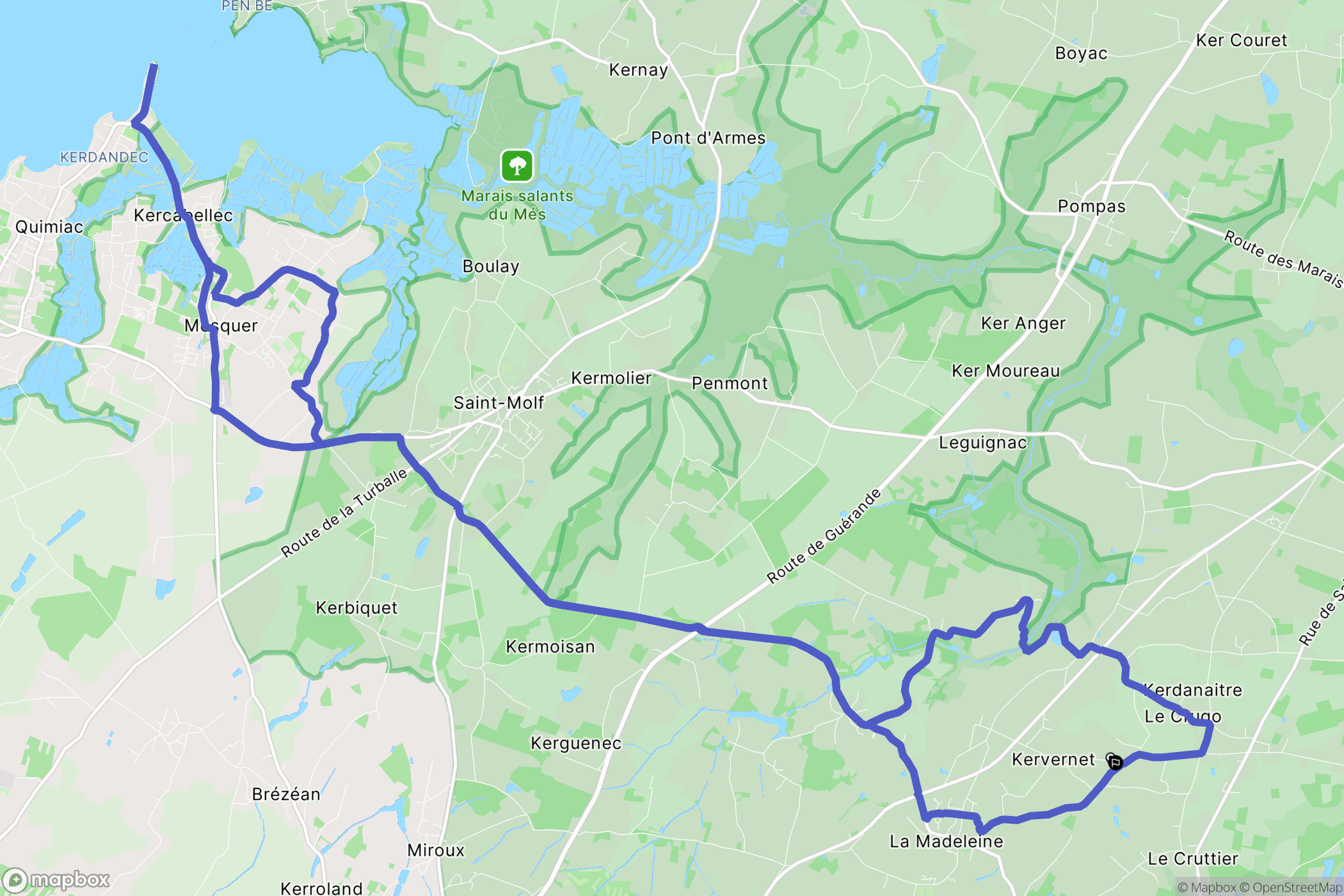 Saint-Lyphard : carte du parcours de randonnée - France
