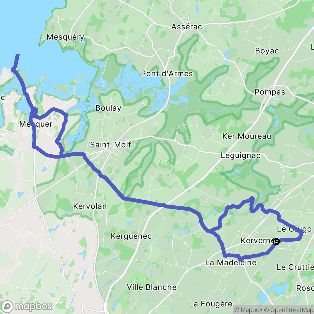 Saint-Lyphard : carte du parcours de randonnée - France
