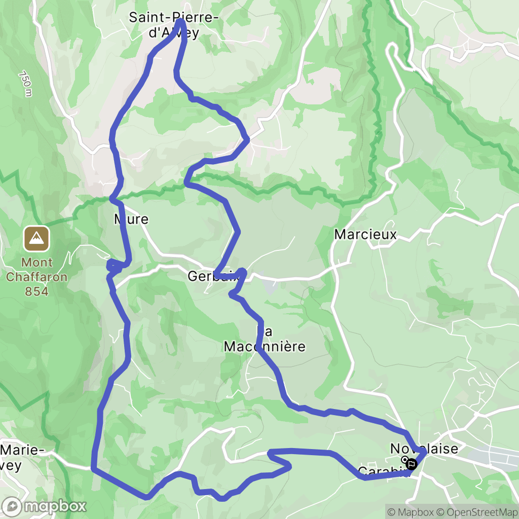 Novalaise : carte du parcours de randonnée - France