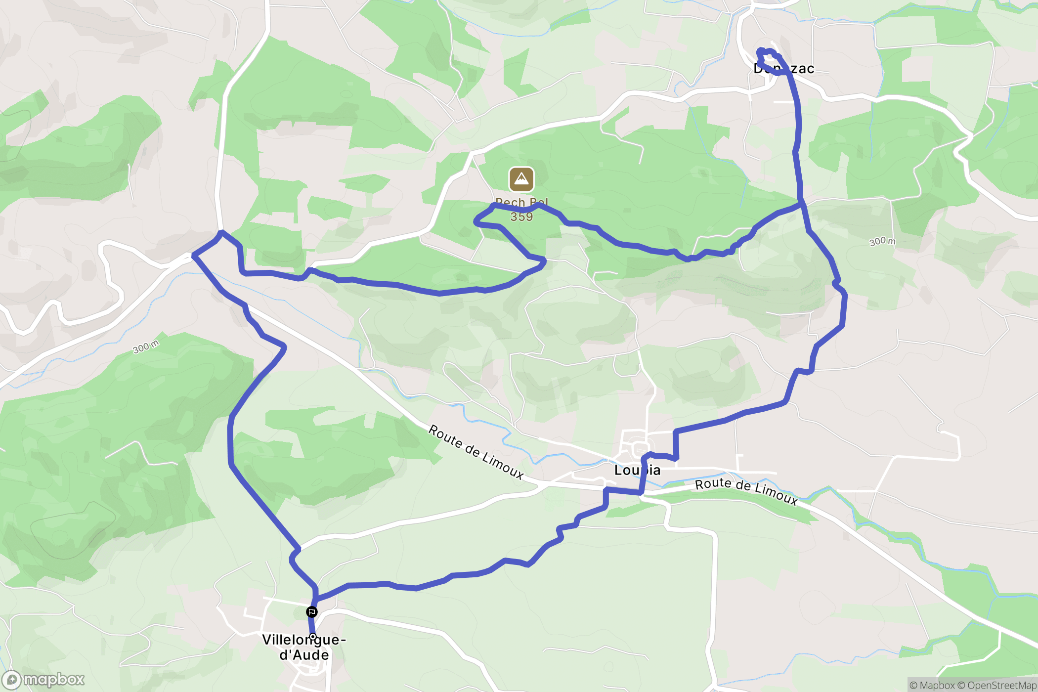 Villelongue-d'Aude : carte du parcours de randonnée - France
