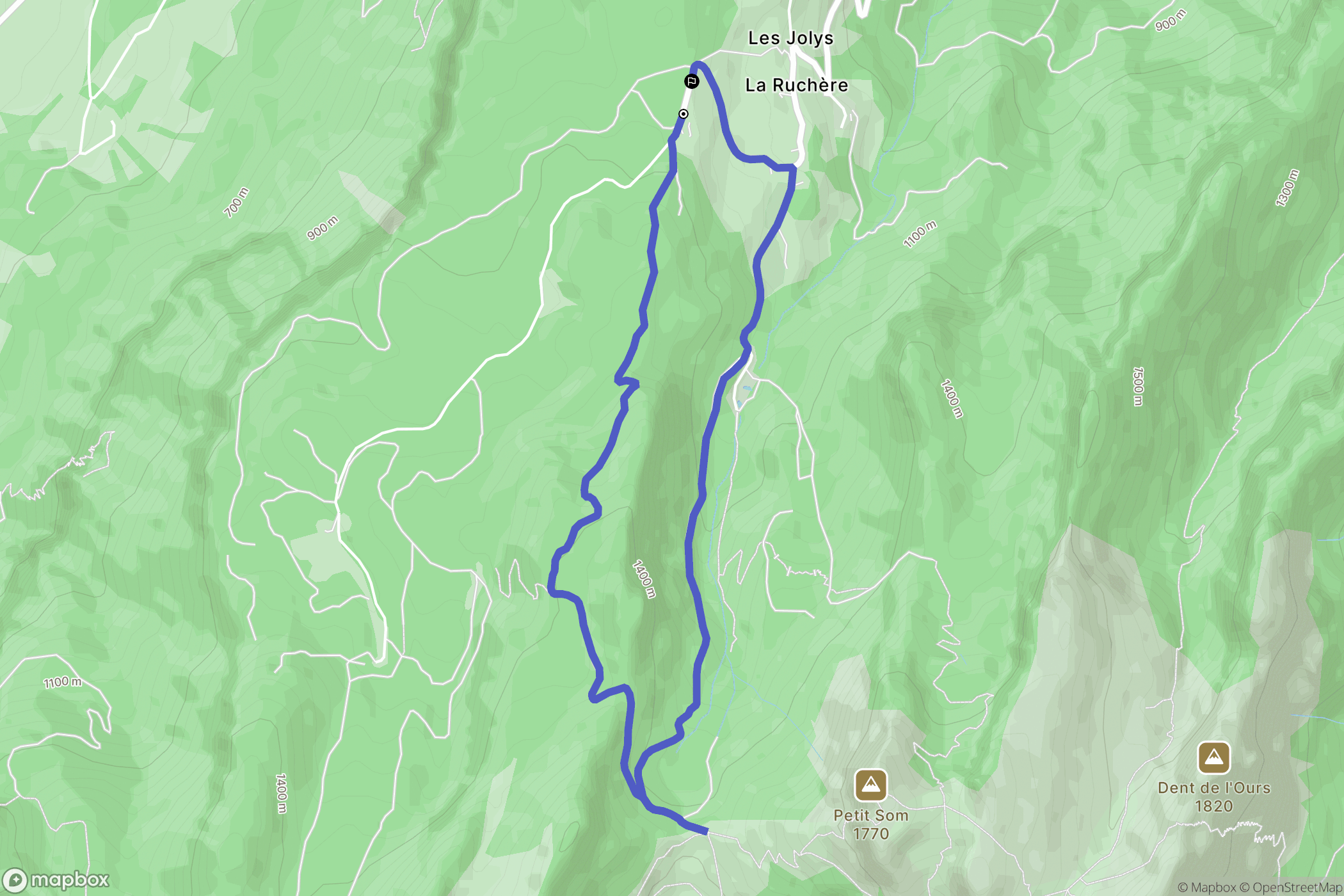 Saint-Christophe-sur-Guiers : carte du parcours de randonnée - France