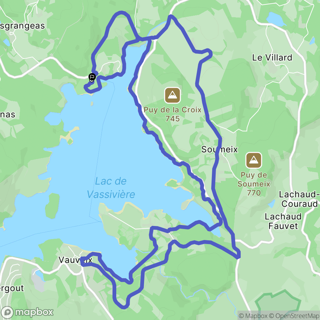 Royère-de-Vassivière : carte du parcours de randonnée - France