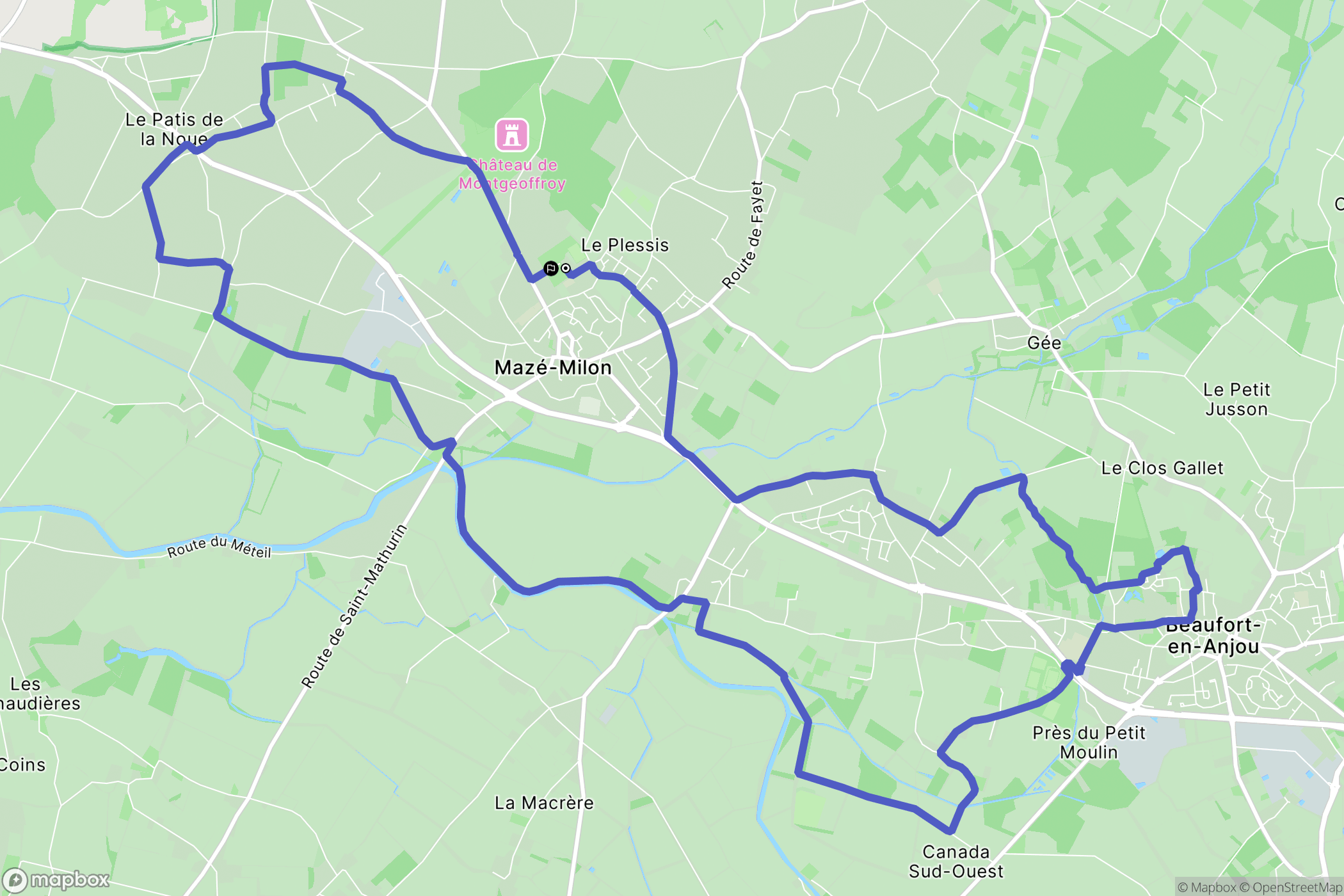 Mazé-Milon : carte du parcours de randonnée - France