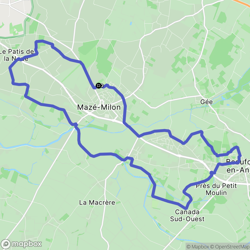 Mazé-Milon : carte du parcours de randonnée - France