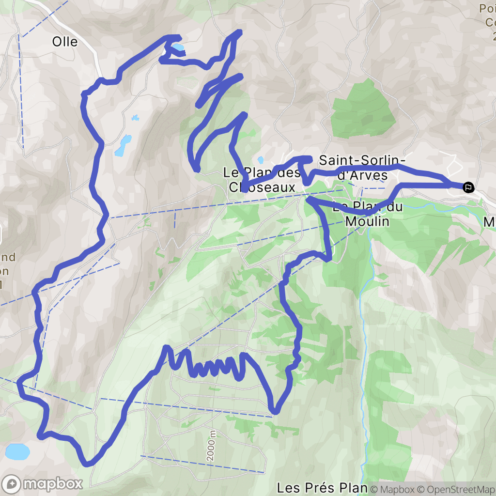 Saint-Sorlin-d'Arves : carte du parcours de randonnée - France