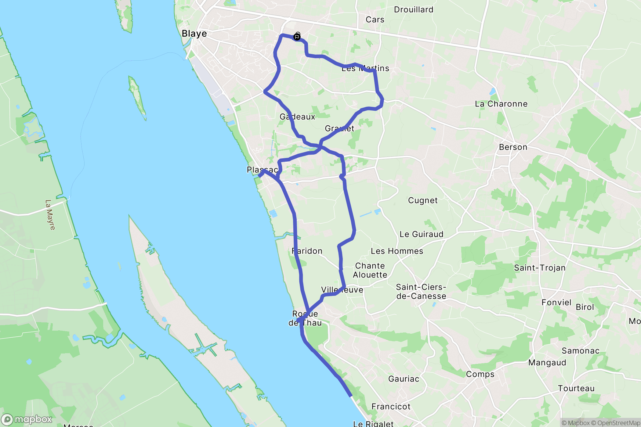 Cars : carte du parcours de randonnée - France