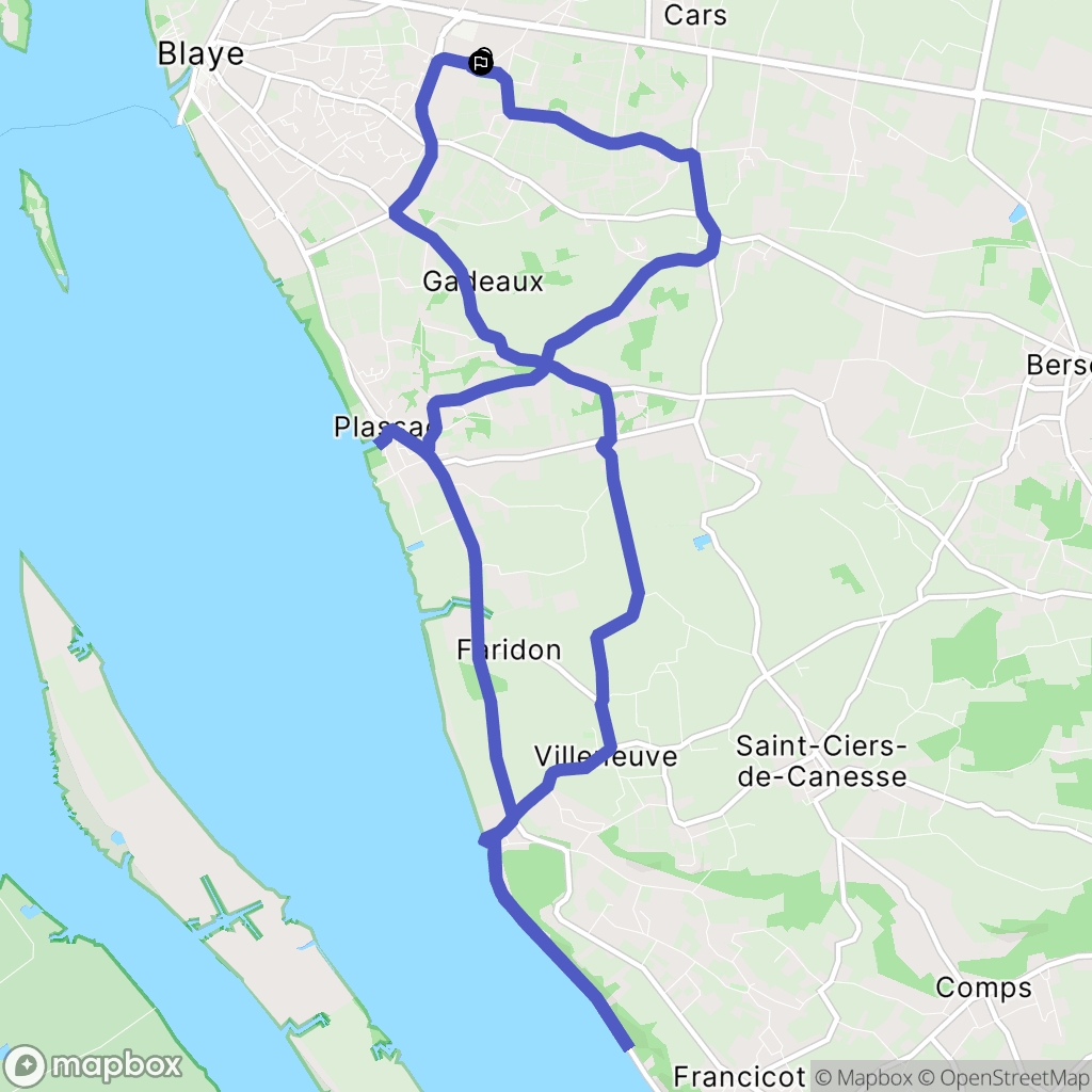 Cars : carte du parcours de randonnée - France