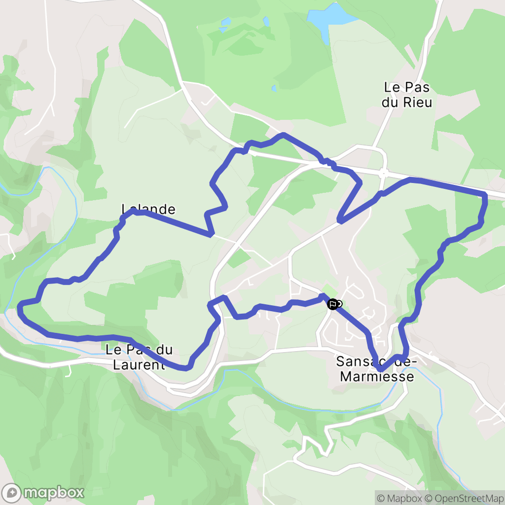 Sansac-de-Marmiesse : carte du parcours de randonnée - France