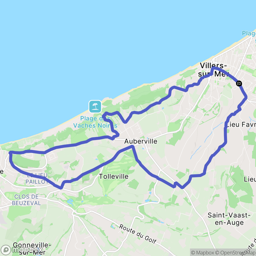 Villers-sur-Mer : carte du parcours de randonnée - France