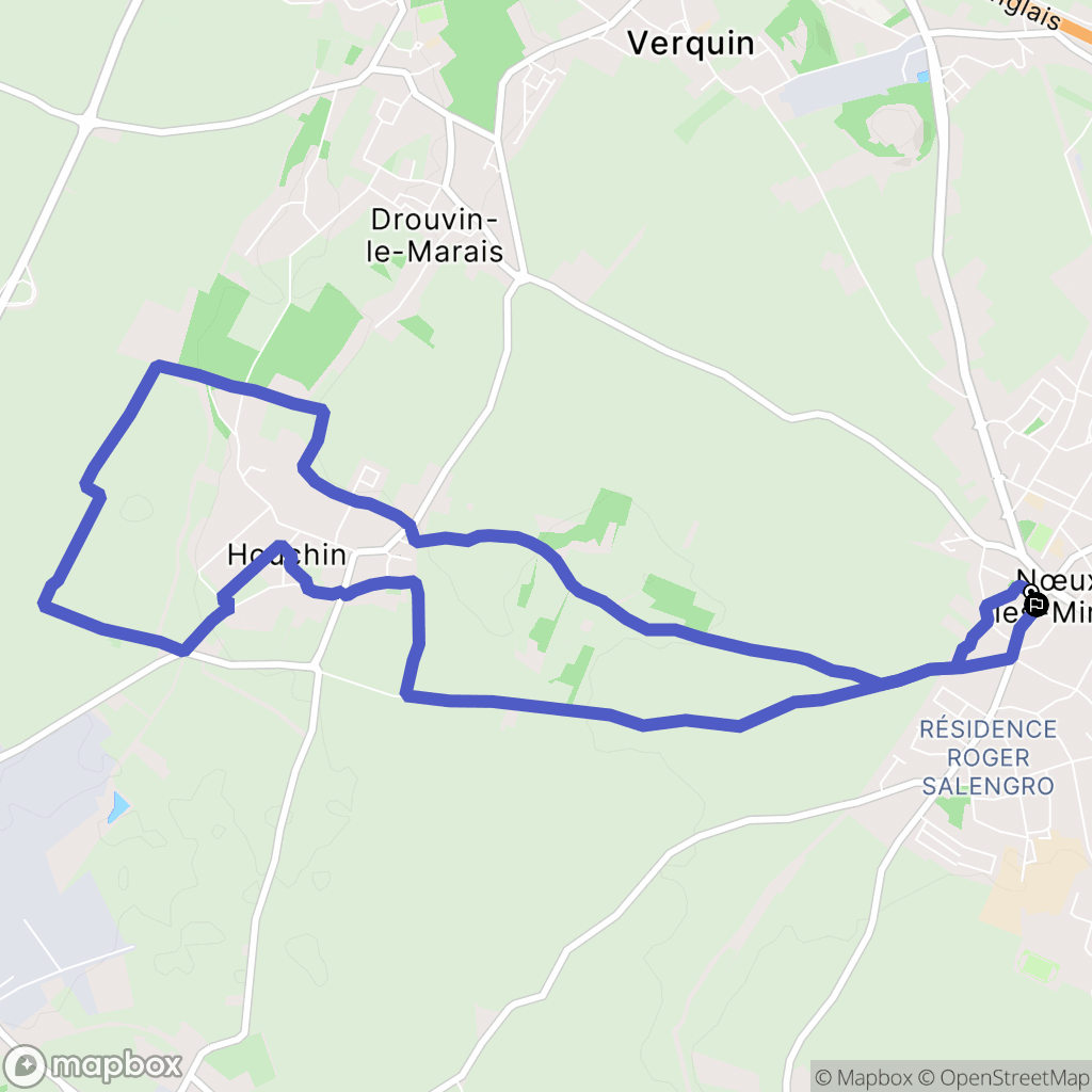 Nœux-les-Mines : carte du parcours de randonnée - France