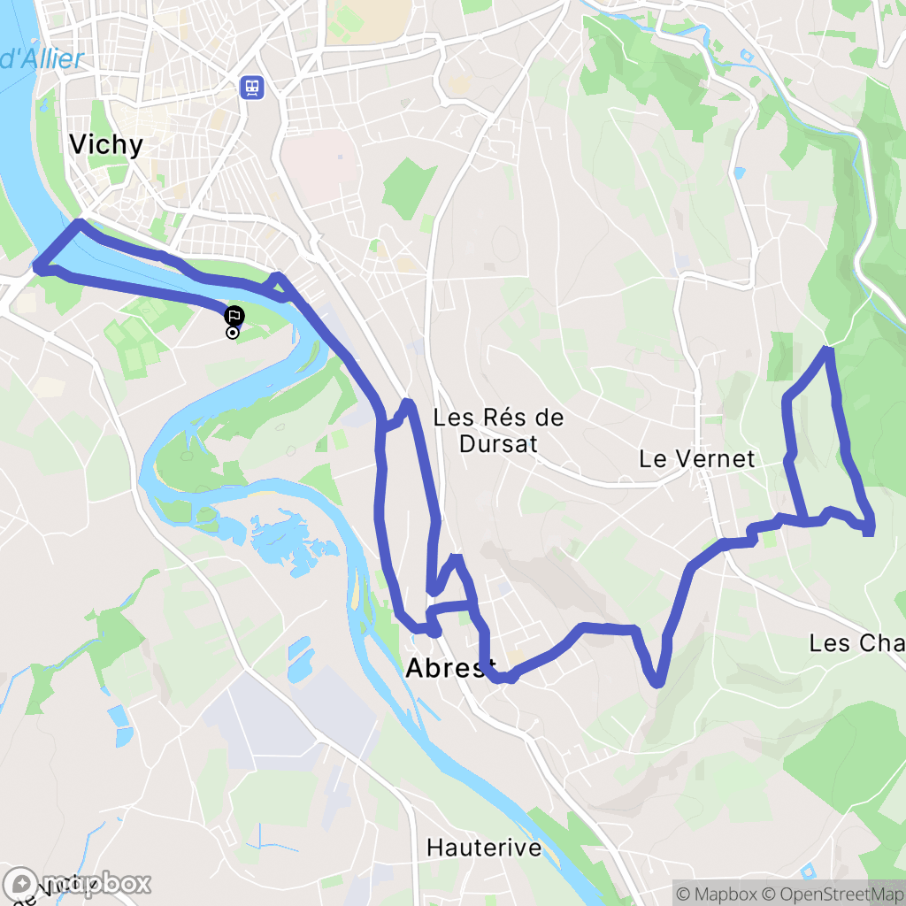 Bellerive-sur-Allier : carte du parcours de randonnée - France
