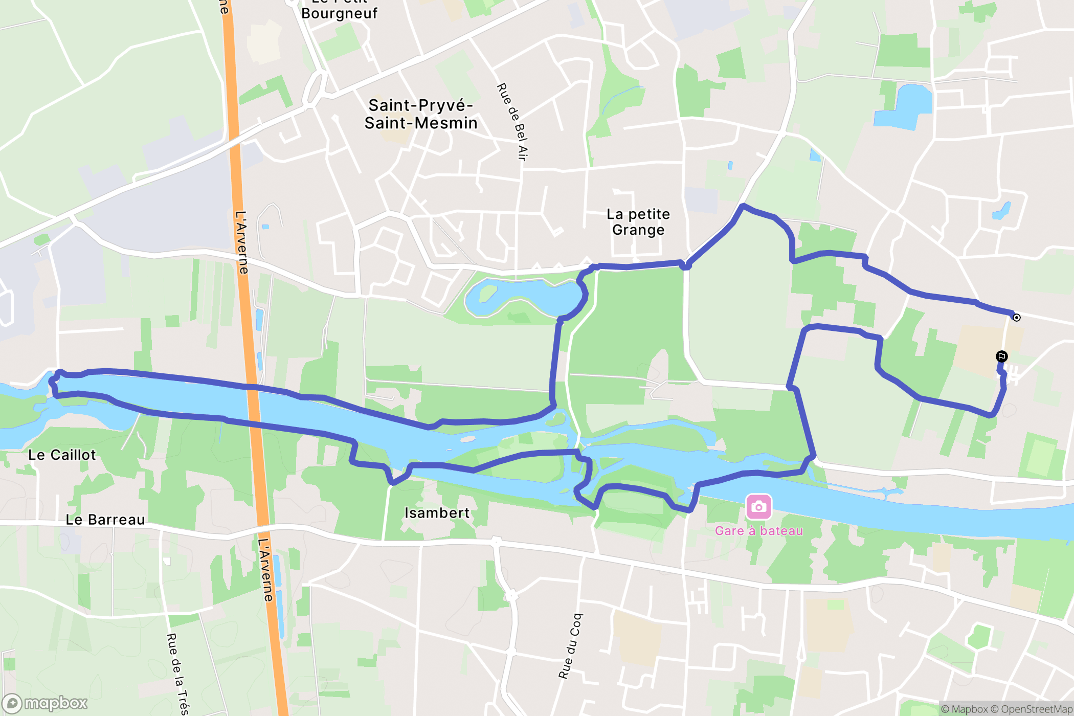 Olivet : carte du parcours de randonnée - France