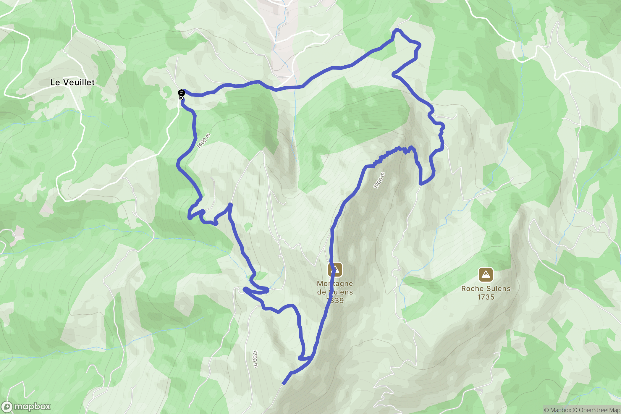Les Clefs : carte du parcours de randonnée - France