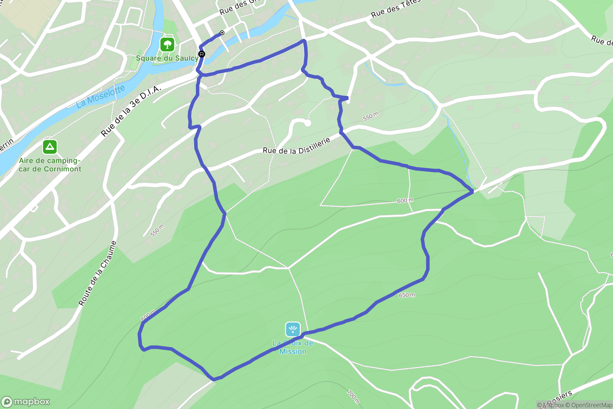 Cornimont : carte du parcours de randonnée - France
