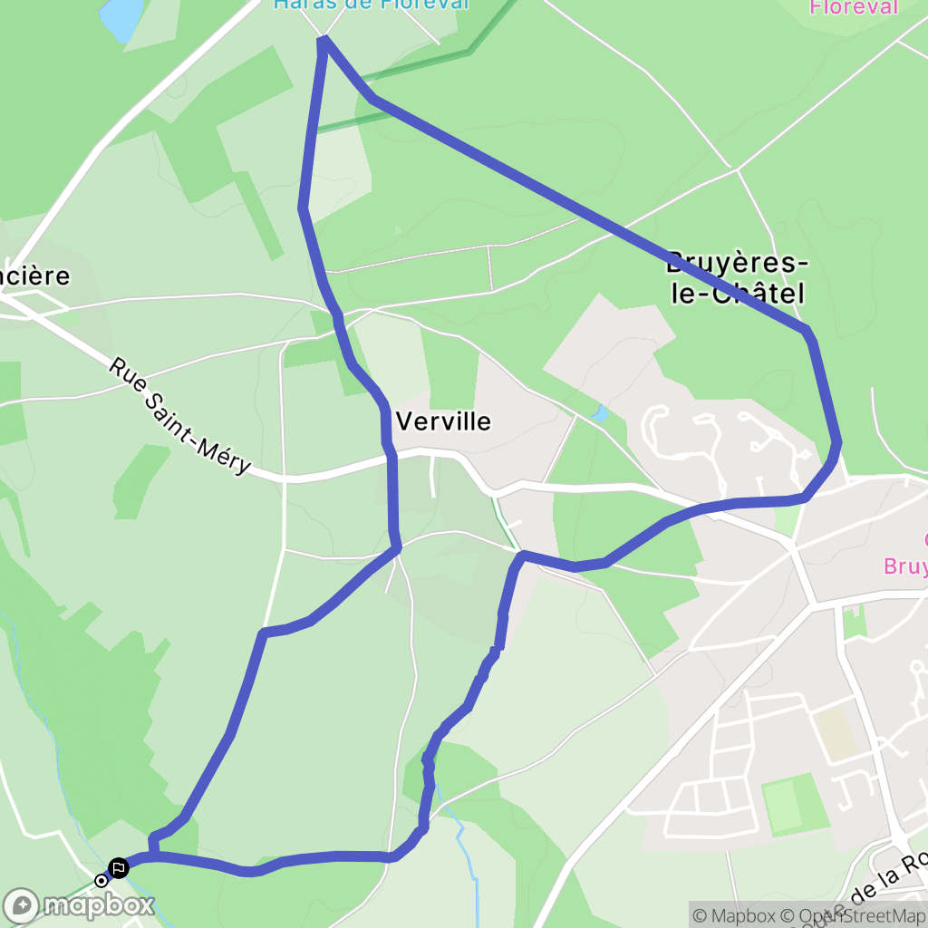 Bruyères-le-Châtel : carte du parcours de randonnée - France