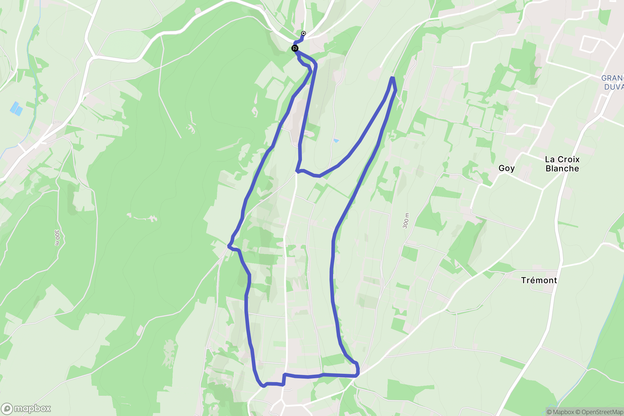 Tournus : carte du parcours de randonnée - France