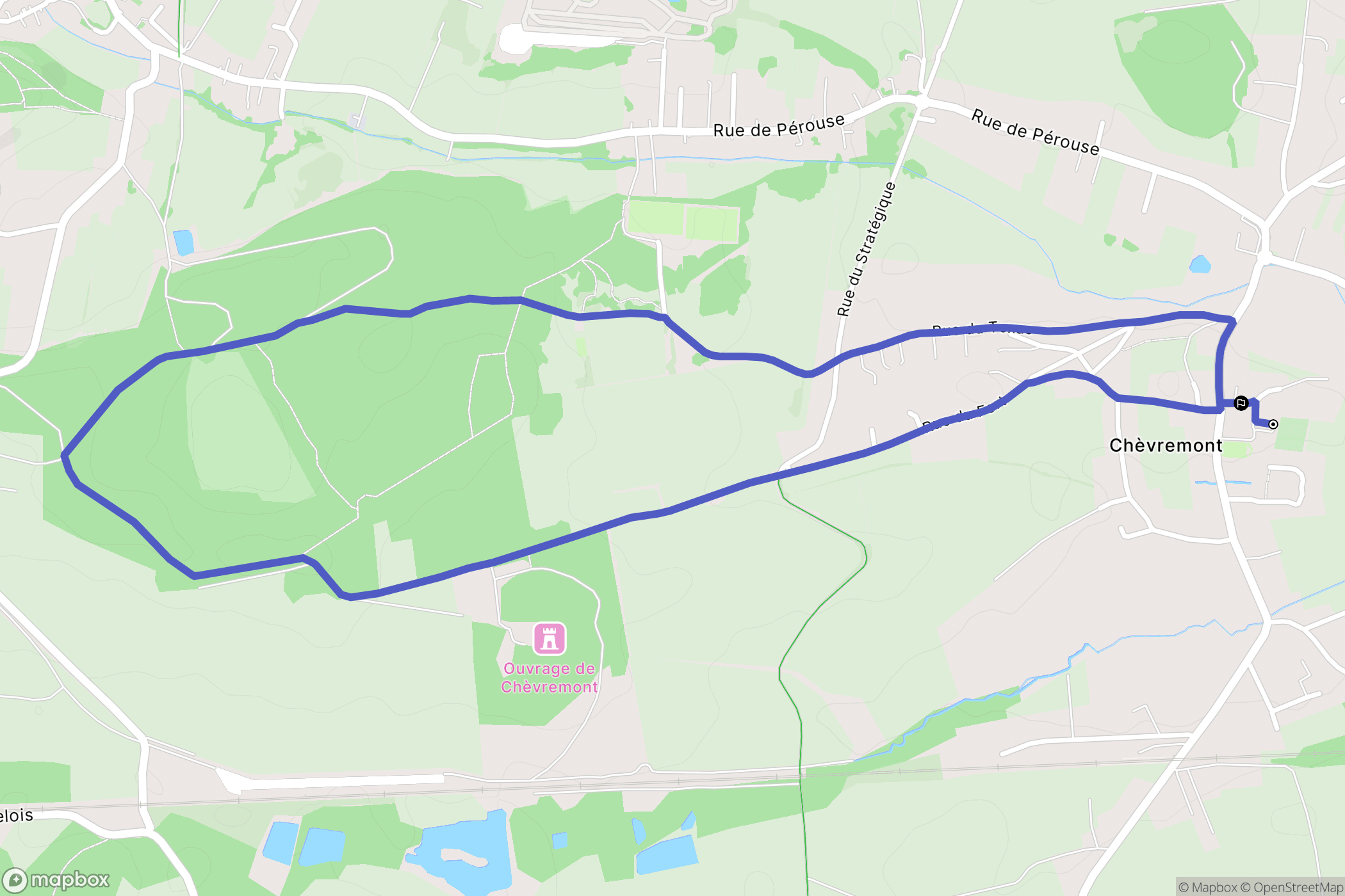 Chèvremont : carte du parcours de randonnée - France