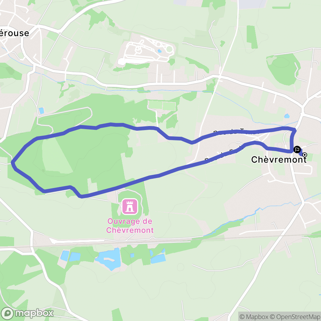 Chèvremont : carte du parcours de randonnée - France