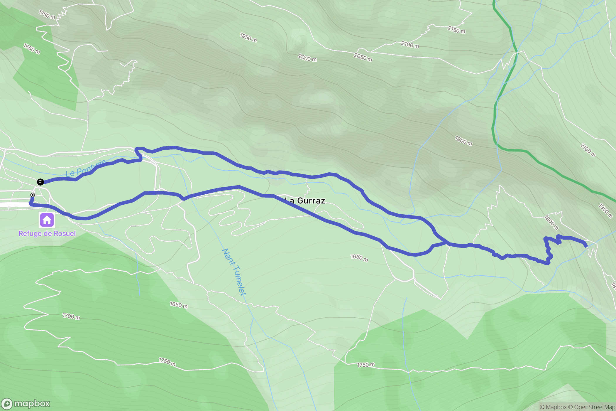 Peisey-Nancroix : carte du parcours de randonnée - France