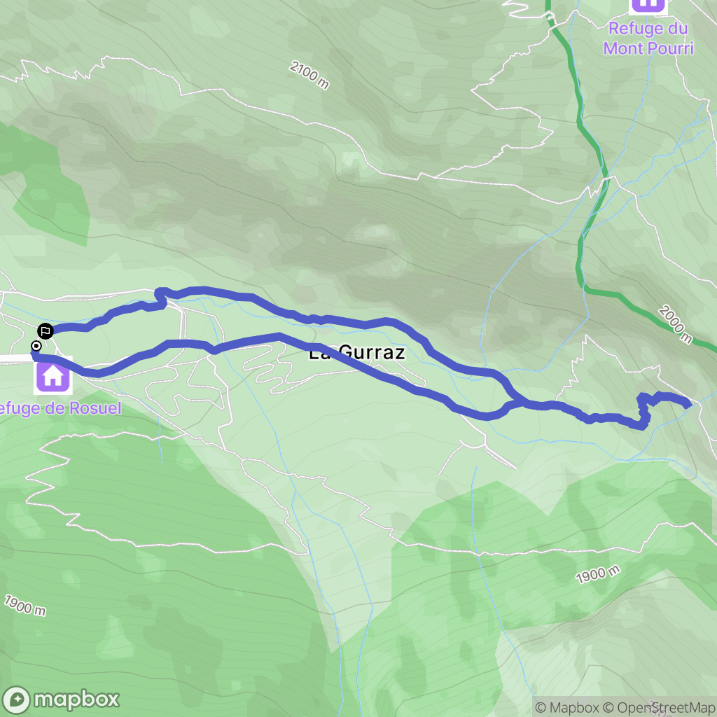 Peisey-Nancroix : carte du parcours de randonnée - France
