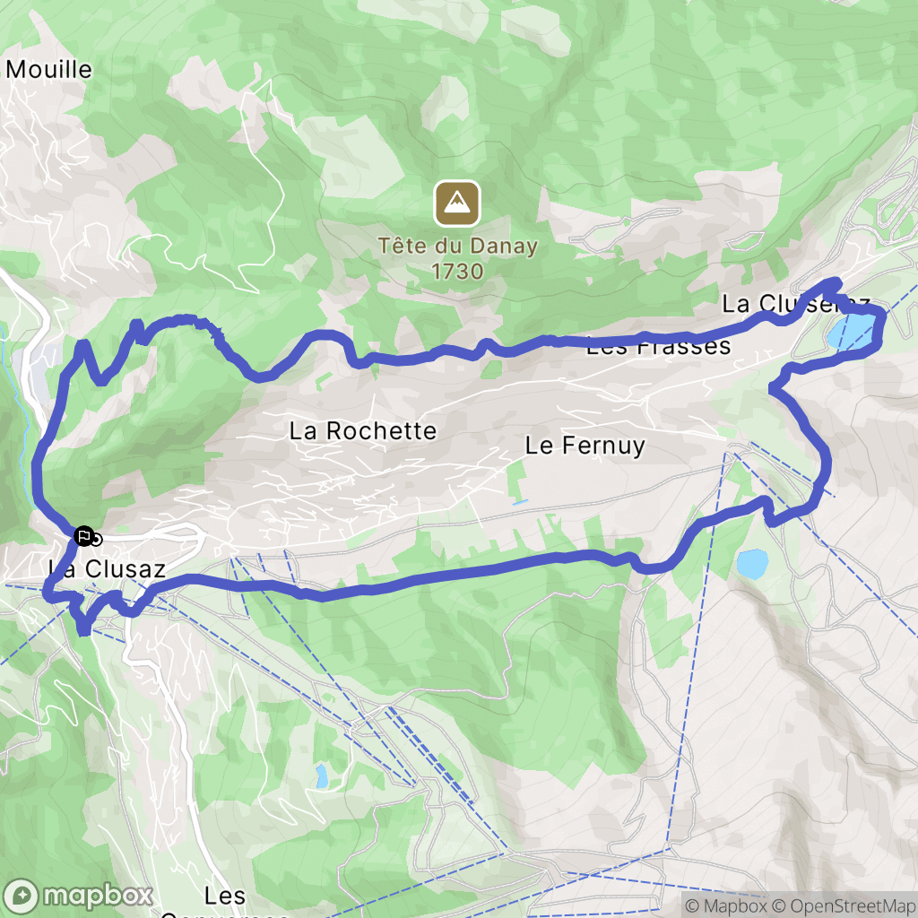 La Clusaz : carte du parcours de randonnée - France